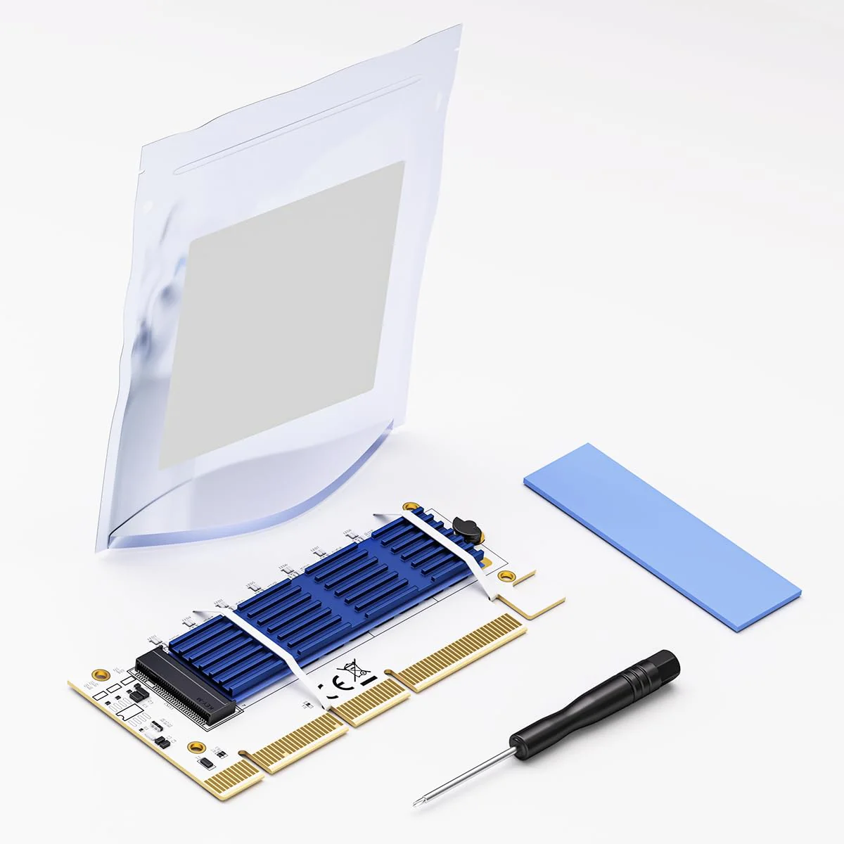 NVMe M.2 SSD to PCIe X16/X8/X4 Adapter with Aluminum Heat Sink, M.2 to PCI-Express SSD Expansion Card, Support 4TB 2230 2242 2260 2280mm NVMe Solid State Drive - Image 7