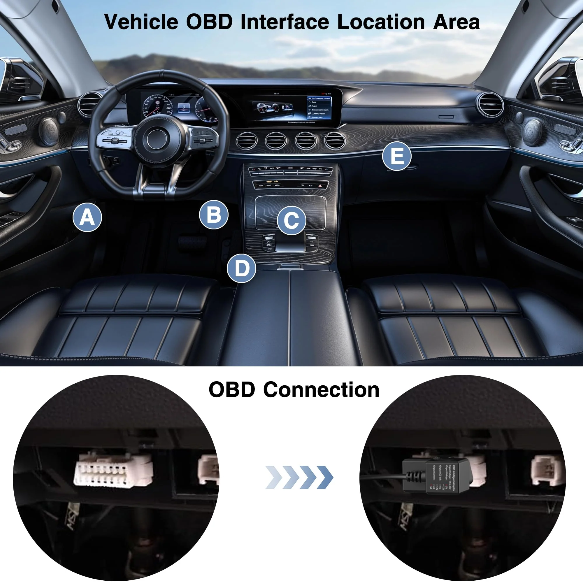 OBD Constant Power Cable for Dash Camera,Compatible with Garmin Dash Cam,OBDII Adapter Cable with Dual USB Interfaces,24 Hours Surveillance/Acc Mode with Low Voltage Protection 11.6-36V to 5V 3A OBD Constant Power Cable - Image 6