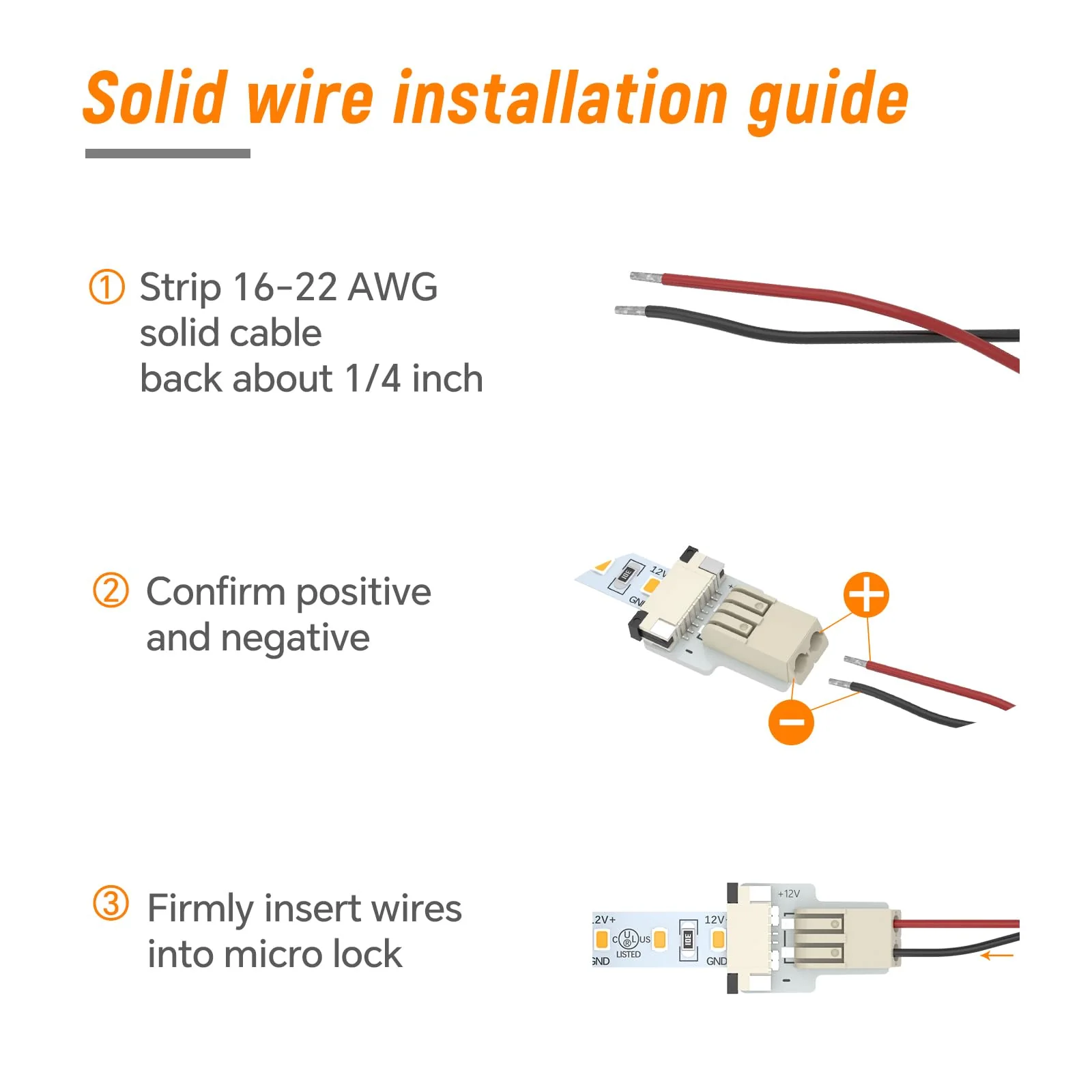 Obeaming Soldeerloze Snelle 2-Pin Strip Connector 8 mm Extension for 5 V 12 V 24 V Enige Kleur SMD 3528 2835 Jelly Stroo Lights Pack of 10 - Image 4