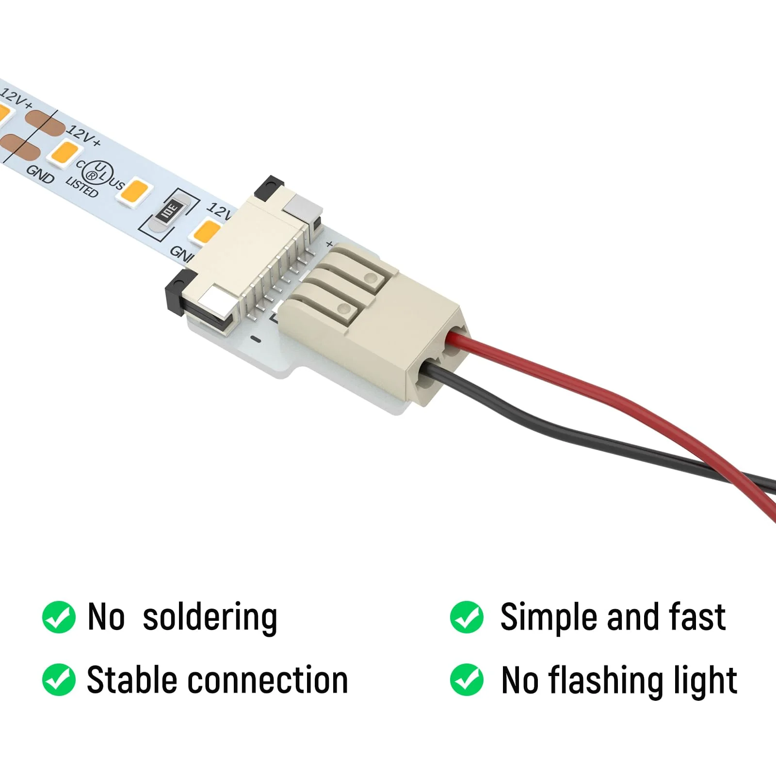 Obeaming Soldeerloze Snelle 2-Pin Strip Connector 8 mm Extension for 5 V 12 V 24 V Enige Kleur SMD 3528 2835 Jelly Stroo Lights Pack of 10 - Image 5