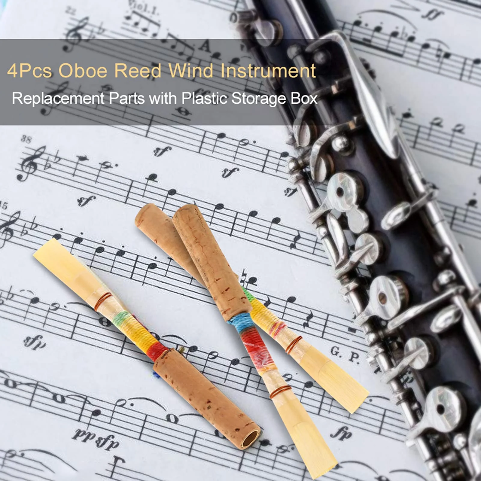 Oboe Reeds Beginner, 4 Pcs Oboe Reeds Medium Soft Oboe Reed Universal Oboe Repair Reed Soft Hand-made Clarinet Reeds with Plastic Storage Box Portable Oboe Reed for Wind Instrument Replacement - Image 4