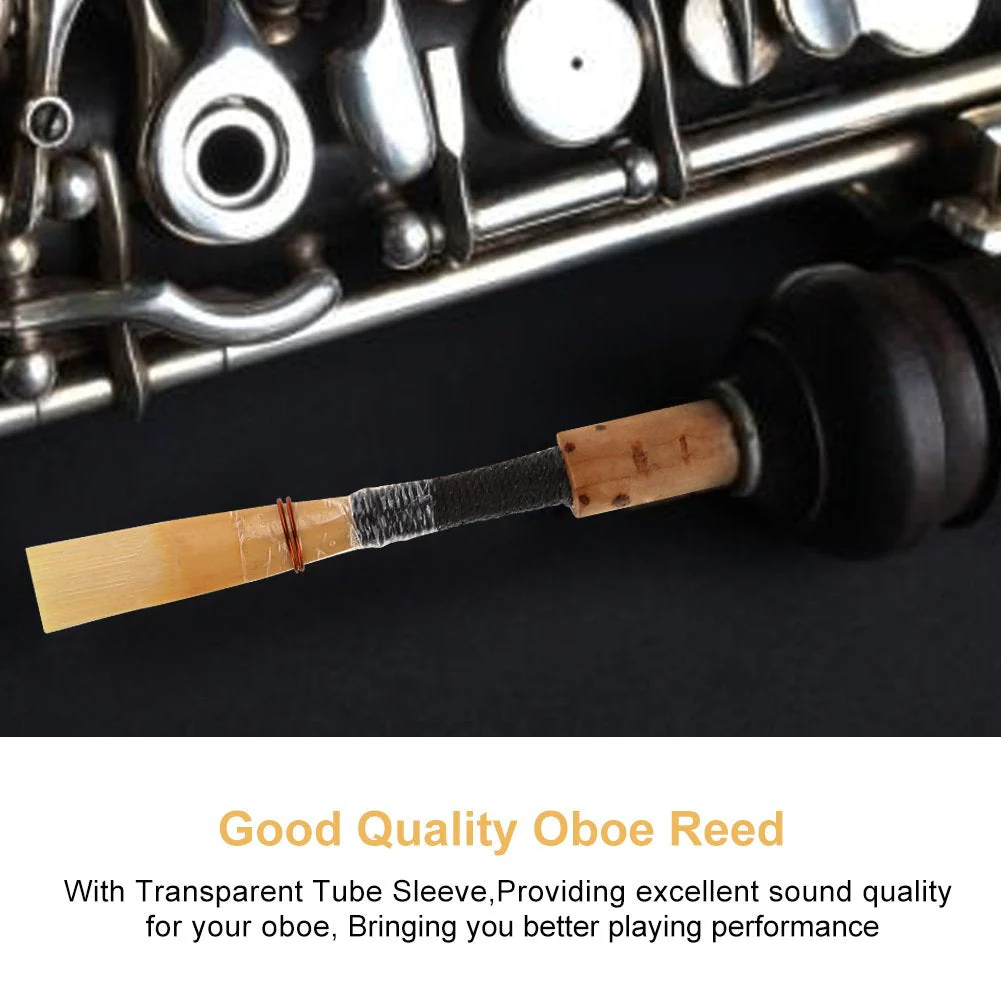 Oboe Reeds Cork Reed,Strength Medium Soft Hand made Oboe Reed with Plastic Case/Tube for Beginners Oboe Accessories (5Pc) - Image 2