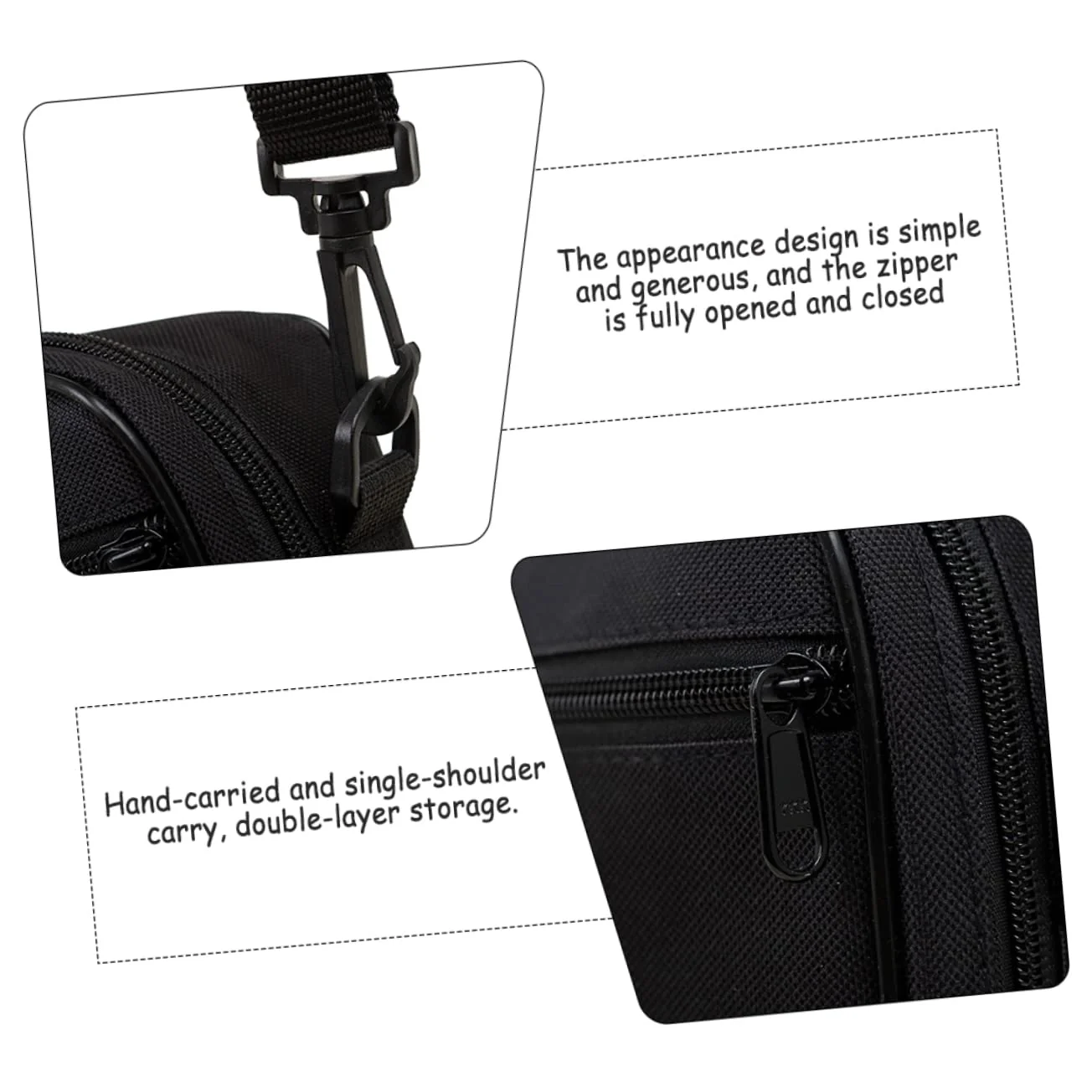 Oboe Shoulder Bag Black Organizer Bins Oboe Bag Container Instrument Storage Holder Shoulder Tote Bag Oboe Storage Case Instrument Storage Pouch Black Shoulder Bag Oboe Case Cover - Image 4