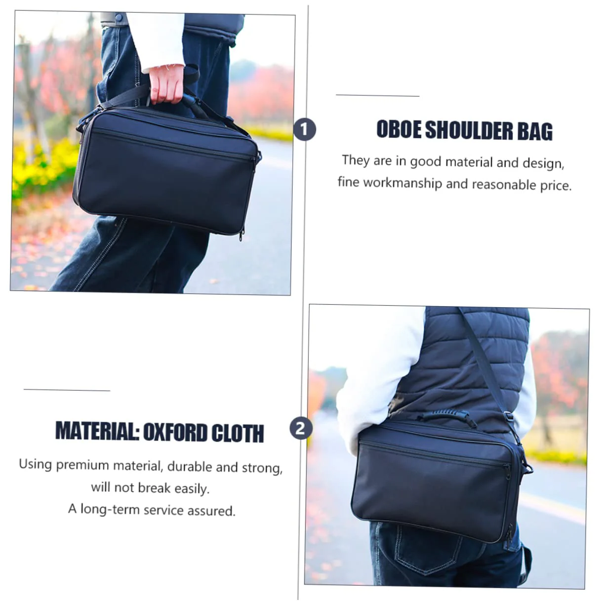 Oboe Storage Bag Oboe Shoulder Bag Oboe Music Instrument Oboe Carrying Pouch Black Tote Bags Shoulder Tote Bag Black Shoulder Bag Instrument Bag Oboe Carrying Bag Oboe Bag - Image 8