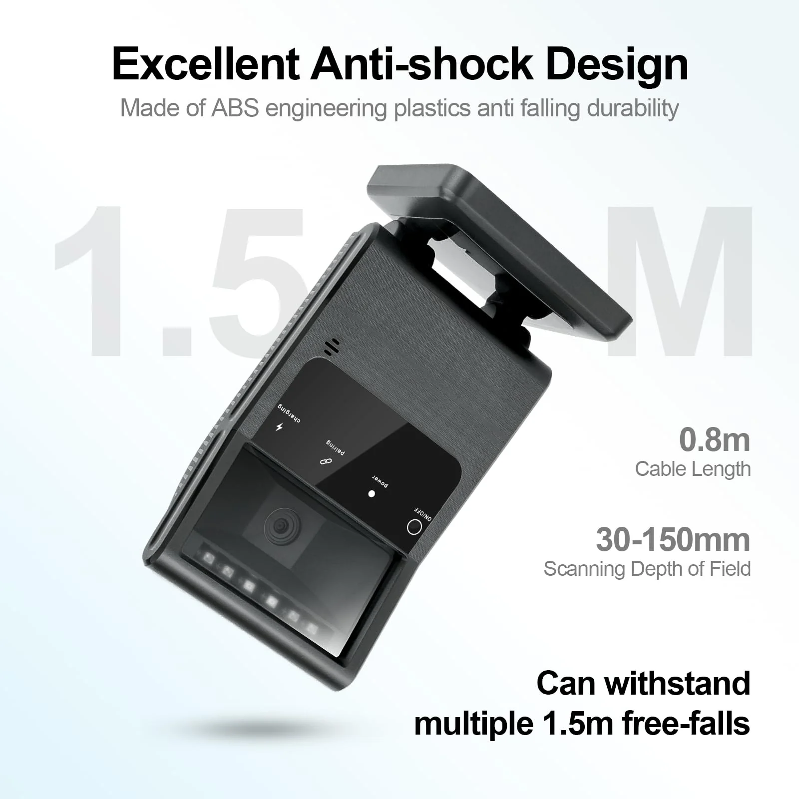 OBZ 2D QR Bluetooth Wireless Barcode Scanner Hands-Free Omnidirectional Desktop Barcode Scanner, Bluetooth 2.4G USB Wireless Barcode Reader for Supermarket, StorePOS,PC Rectangle - Image 5