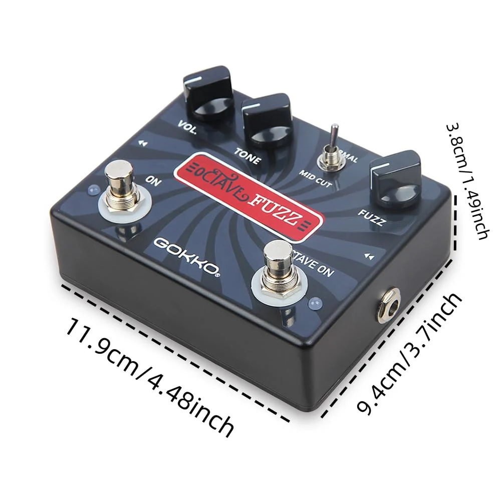 OCTAVE FUZZ GK-31 - Octave - Up Fuzz Guitar Effects Pedal with Mid - Cut Switch & True Bypass - Durable Aluminum Alloy Casing - Image 2
