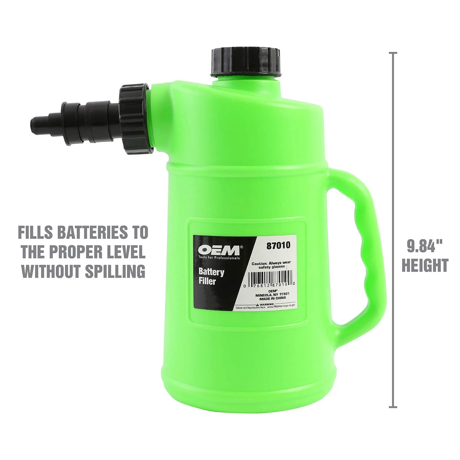 OEMTOOLS 87010 Battery Filler, 2 Liter Battery Water Filler, Distilled Water Jug with Auto Shutoff Nozzle, Spill Prevention, Heavy Duty Polyethylene Container - Image 5