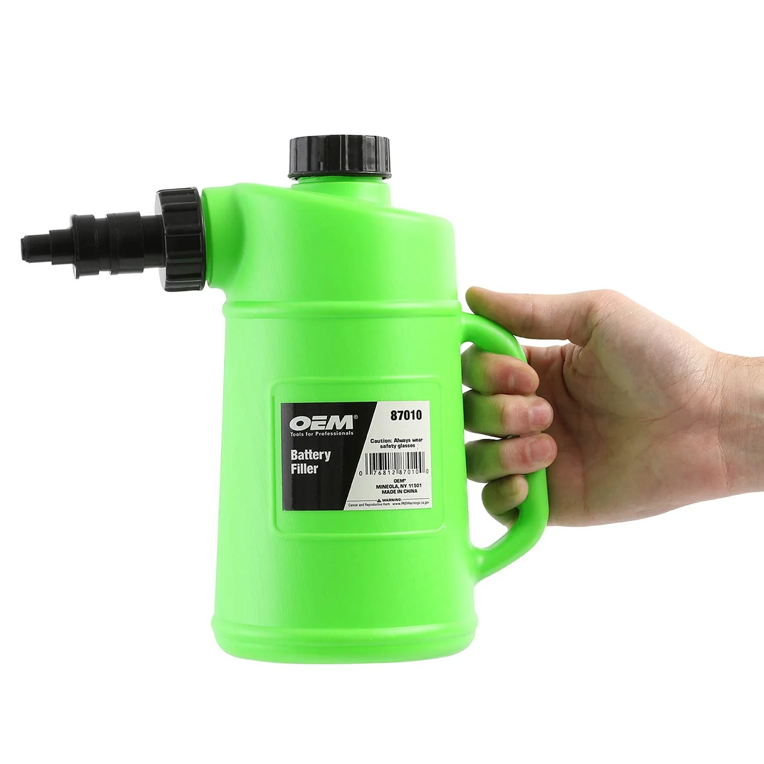 OEMTOOLS 87010 Battery Filler, 2 Liter Battery Water Filler, Distilled Water Jug with Auto Shutoff Nozzle, Spill Prevention, Heavy Duty Polyethylene Container - Image 6