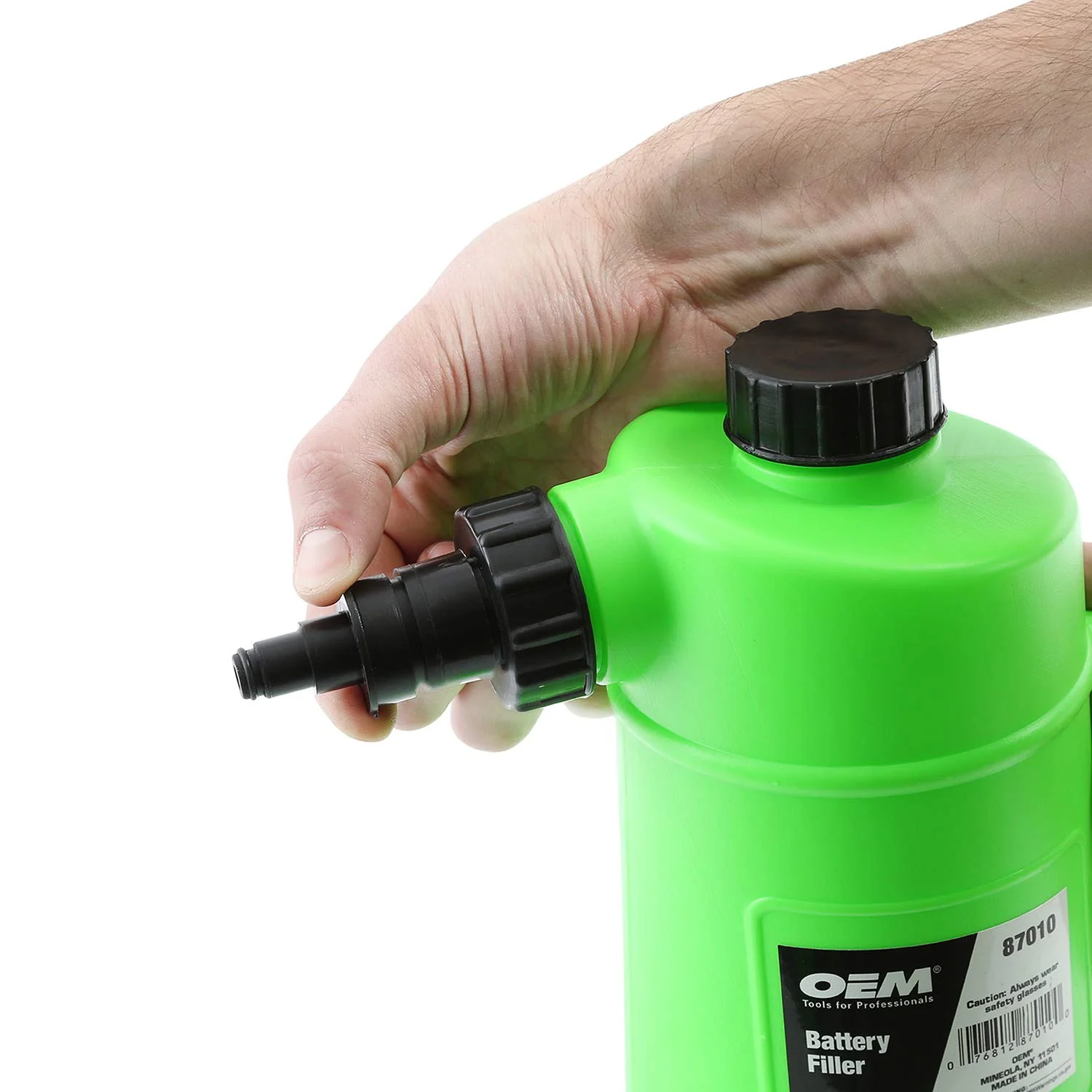 OEMTOOLS 87010 Battery Filler, 2 Liter Battery Water Filler, Distilled Water Jug with Auto Shutoff Nozzle, Spill Prevention, Heavy Duty Polyethylene Container - Image 7