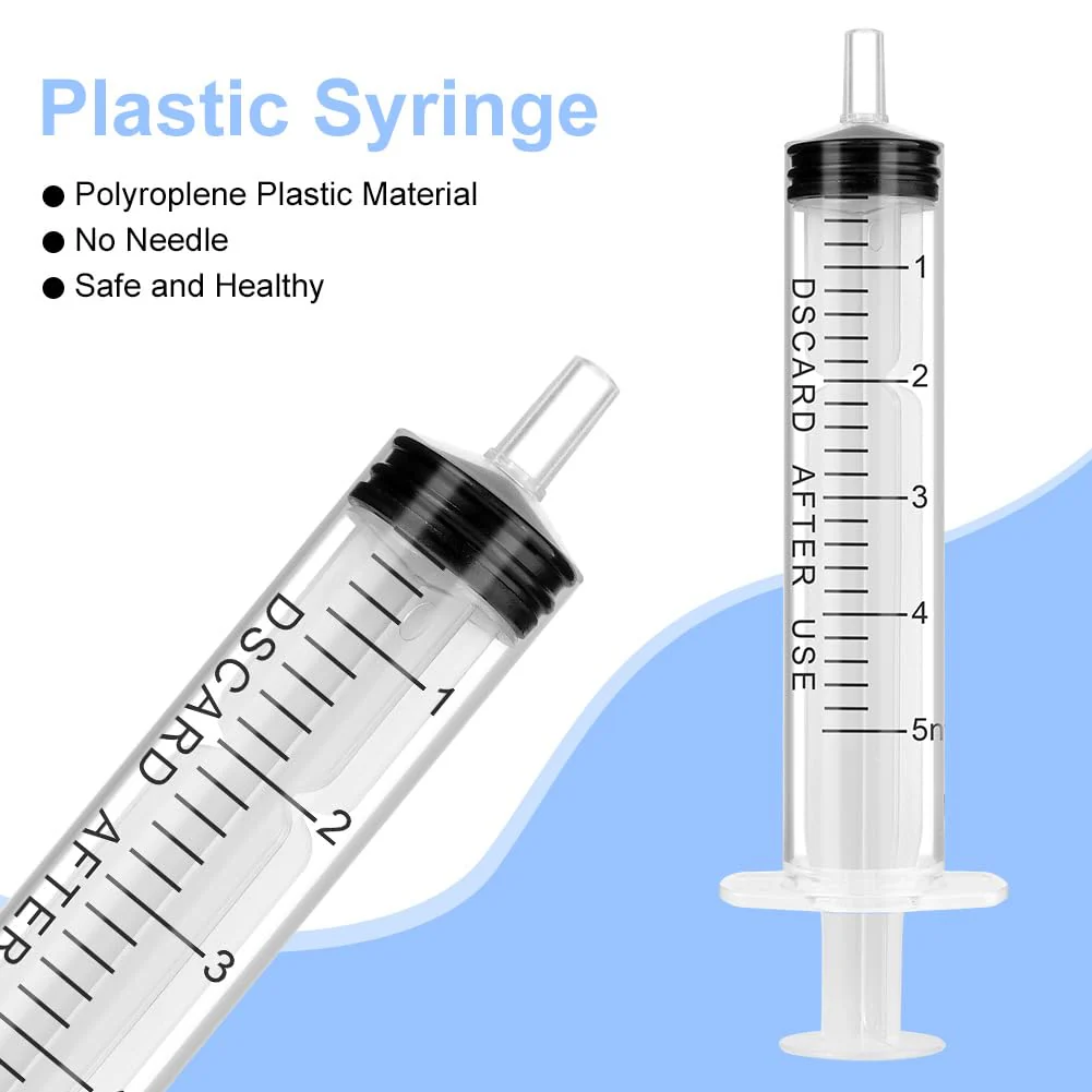 OFFCUP Syringe Set with Blunt Needle, 10 Pieces Syringe 5 ml and Cannula, Plastic Tube Disposable Syringes Plastic Syringe for Liquids, Hobby, Model Making and DIY 10 pieces, 5 ml - Image 4