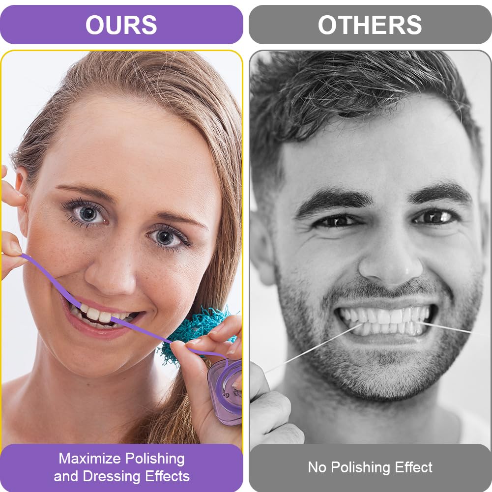 OFFCUP Tooth Sandpaper, Dental Sanding Strips Ultra-Fine 50μm Grit Size Interdental Sanding Tools, Dental Polishing Strips Portable Tooth Sandpaper for Polishing Teeth (6 m x 4 mm, Purple) 50μm Purple - Image 4