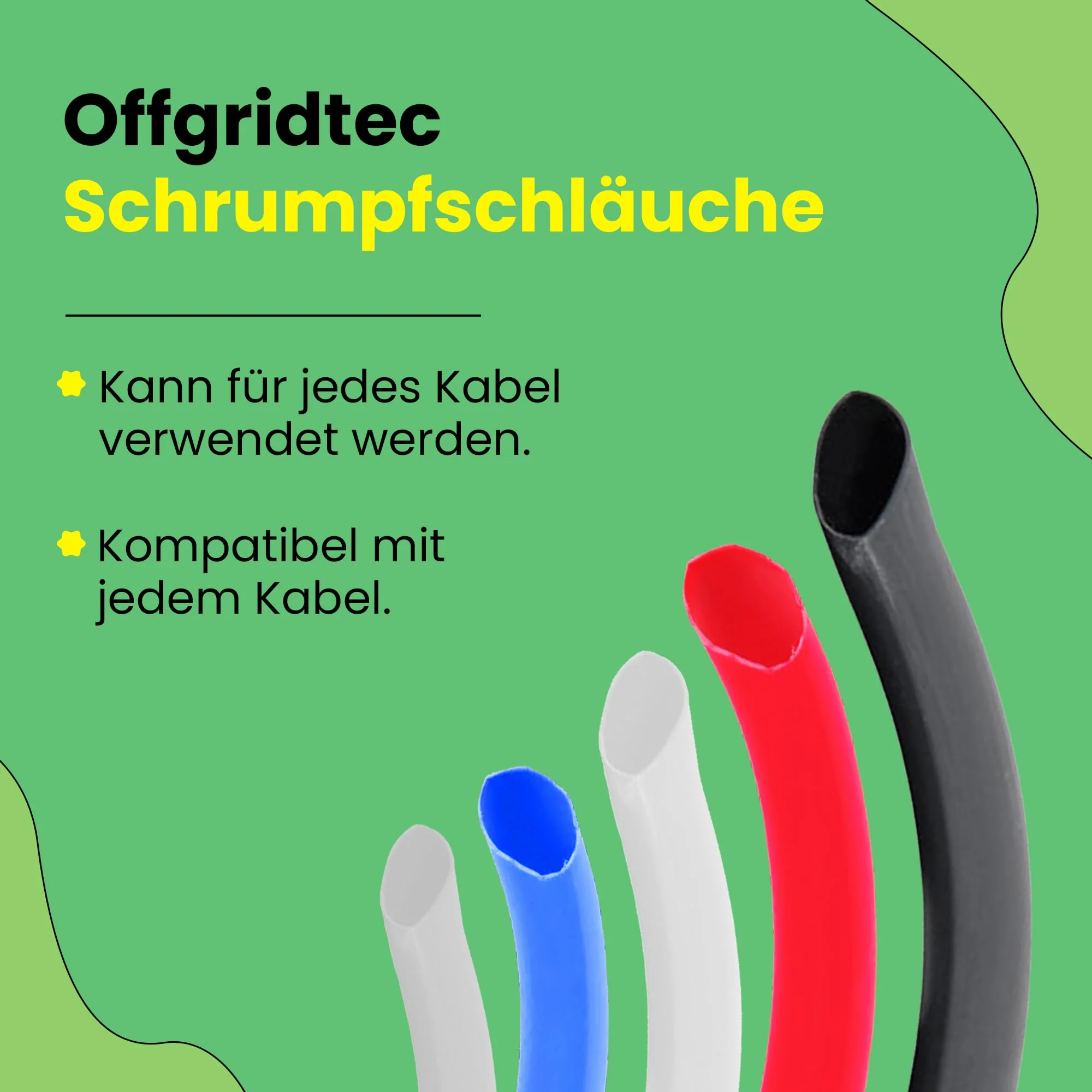 Offgridtec 5 m Heat Shrink Tube with Adhesive, 12.7 mm > 6.4 mm Shrink Rate, Dual Wall, Halogen-Free, Flame Retardant, Waterproof Cable Insulation, Easy to Cut, Includes Dispenser Box, Black 12,7mm > 6,4mm - Image 2