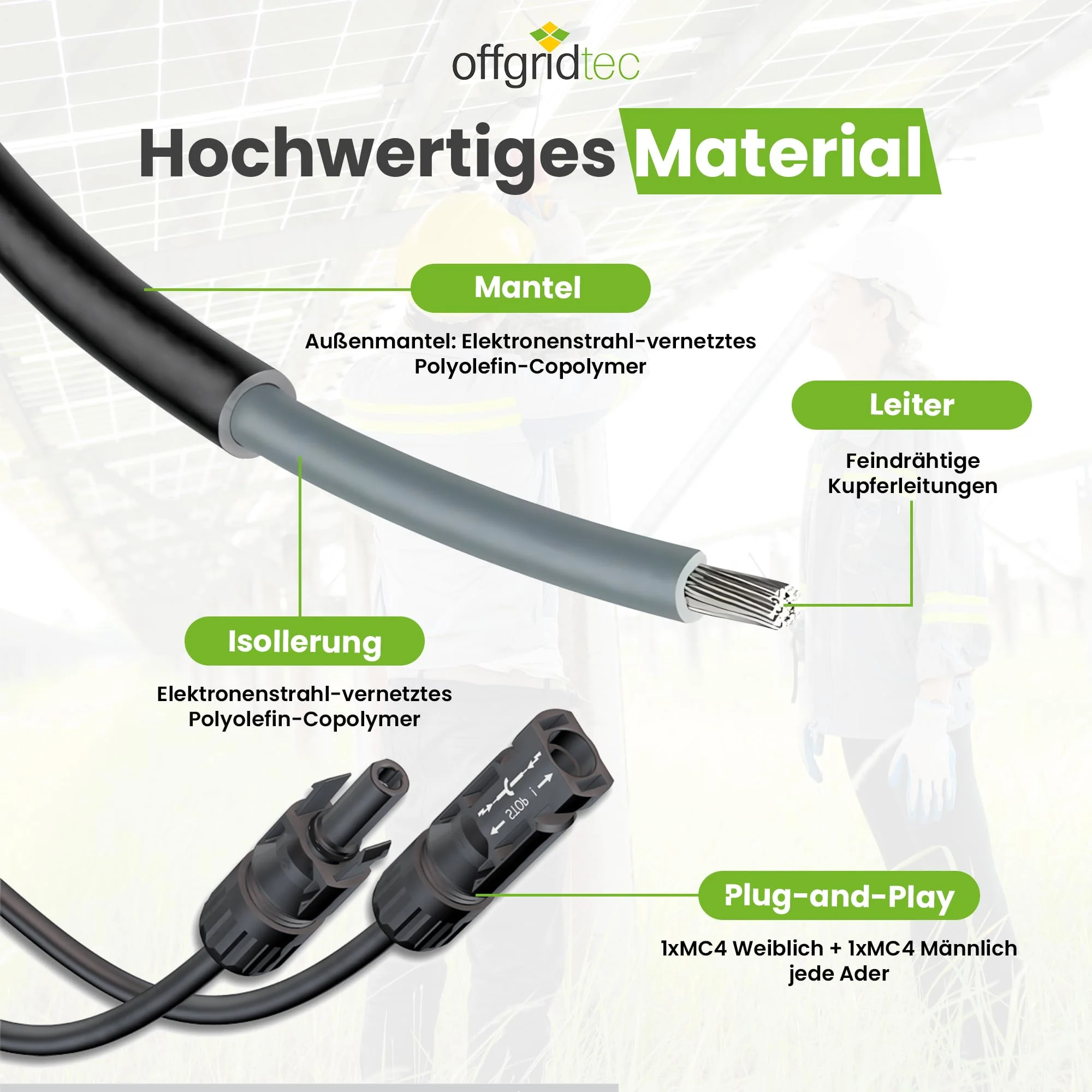 Offgridtec Modular Connection Cable with Cable Cross Section 4 mm², 1m - Image 2