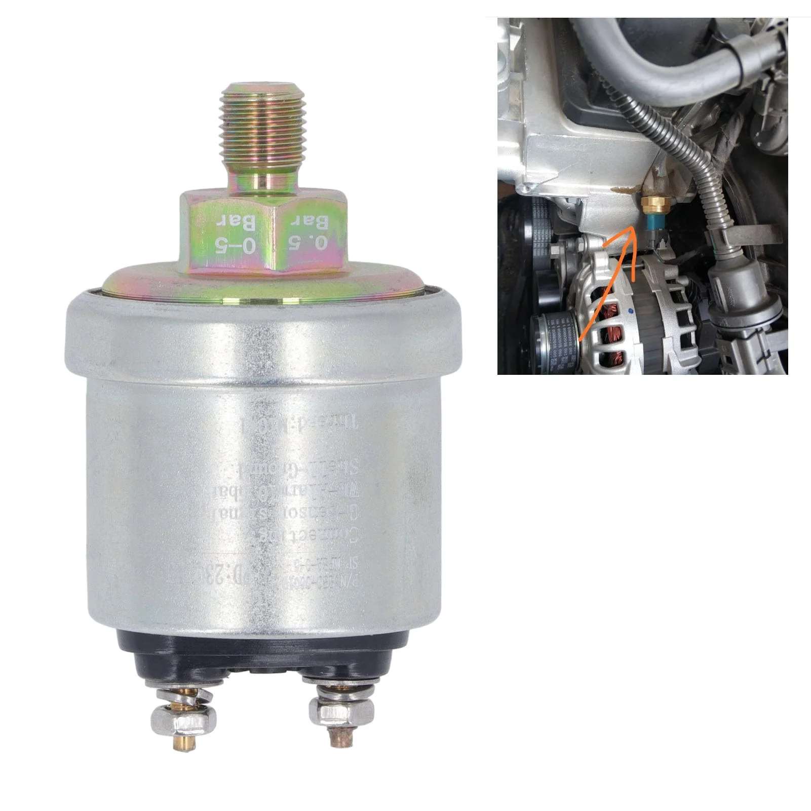 Oil Pressure Sensor Accessories Vdo 8Npt M10X1 Pressure Transmitter Pressure Sensors (0-5bar) 0-5bar - Image 3