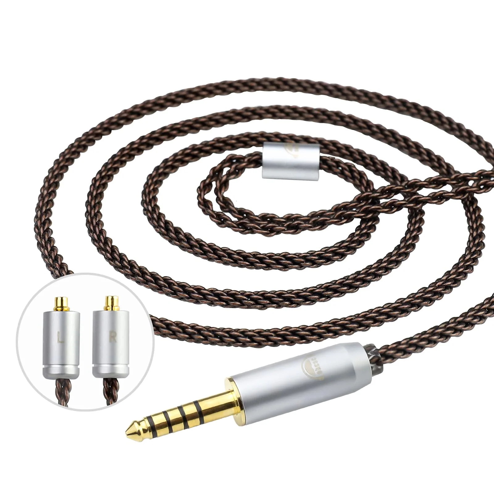 okcsc MMCX Cable Replacement Upgrade for Shure SE215, SE315, SE425, SE535, SE535LTD, SE846, AONIC3, AONIC4-8 Core OFC Audio Cable, MMCX Connector, 4 Feet Length with 4.4mm Plug