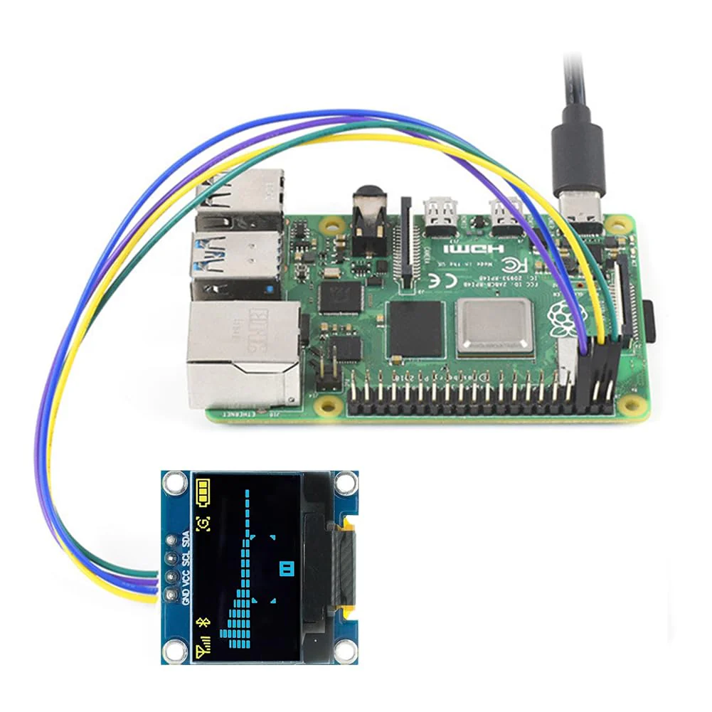 OLED Display, I2C Screen Display Module, Display Module, Self-Luminous Display Board, 0.96 Inch 128 x 64 Pixels, I2C 3.3V-5V, 4 Pins, Clear and Easy to Read Information - Image 3