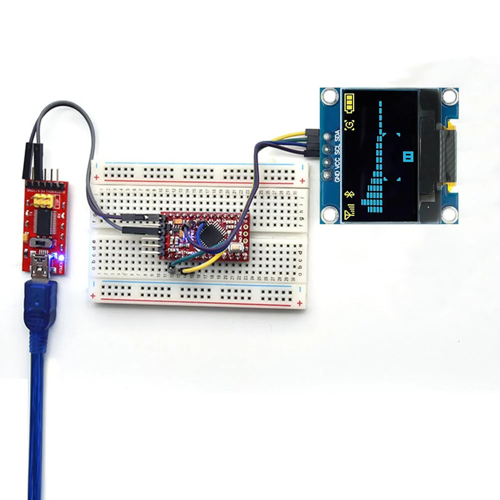 OLED Display, I2C Screen Display Module, Display Module, Self-Luminous Display Board, 0.96 Inch 128 x 64 Pixels, I2C 3.3V-5V, 4 Pins, Clear and Easy to Read Information - Image 7