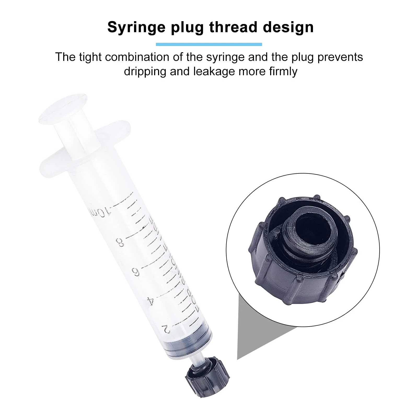 OLYCRAFT 50 Pieces Sealing Caps for Disposable Syringes Syringe Tip Caps Luer Lock Tip Syringe No Needle Tip Cap for Feed Pipes Black Syringe Cap with Transparent Container Black cylinder lace cap - Image 4