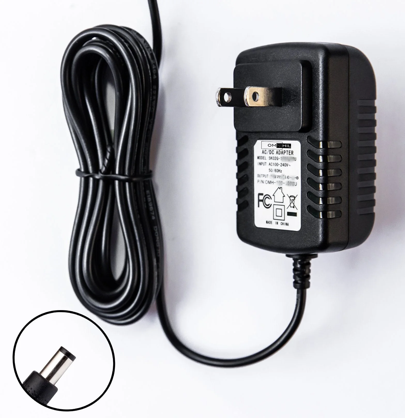 OMNIHIL 8 Feet AC/DC Power Adapter 12V 2A (2000mA) 5.5x2.5millimeters Compatible with Yamaha P Series P105 88-Key Digital Stage Piano Keyboard - Image 3