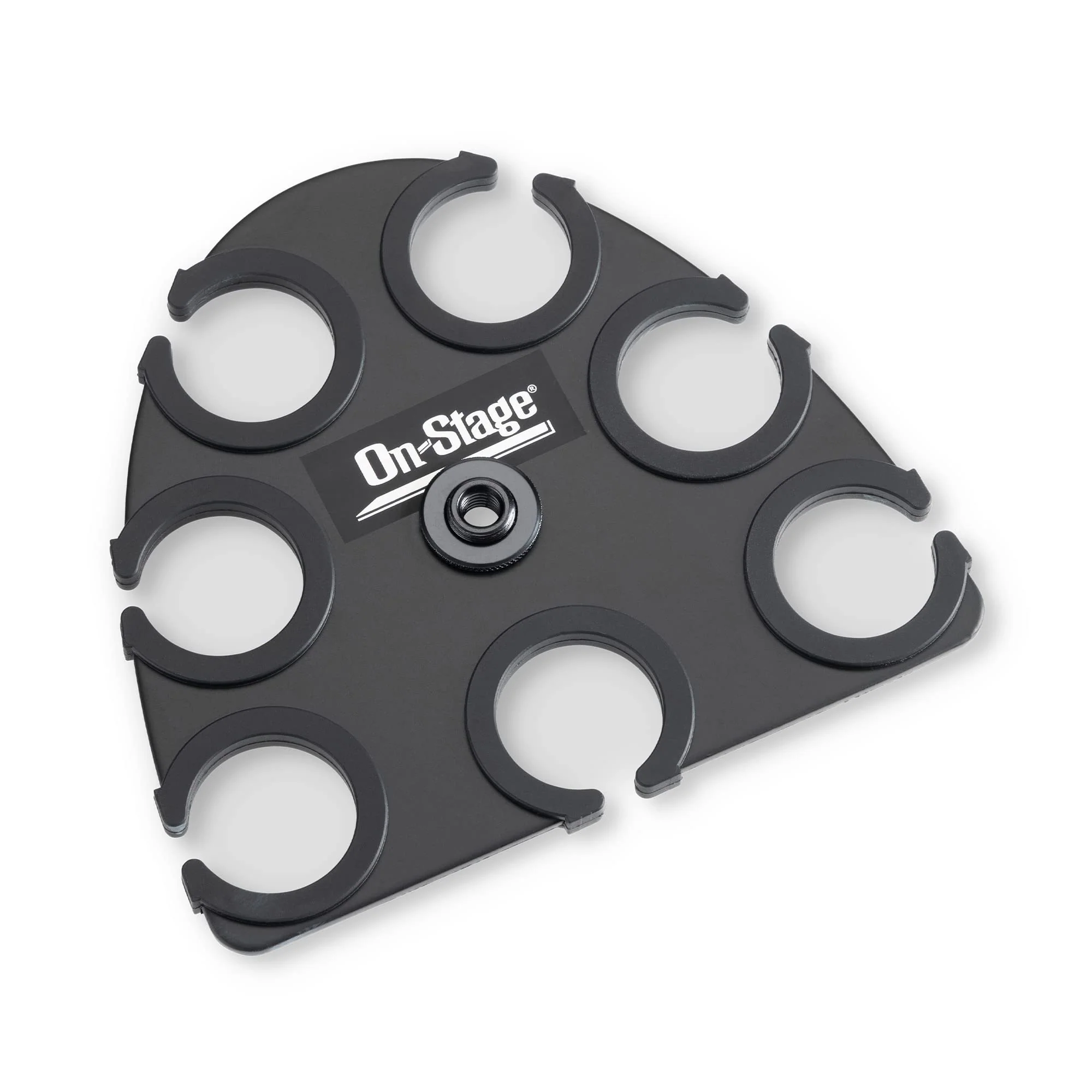 On-Stage MSA2700 Multi-Mic Holder (Microphone Organizer, Display, Caddy, Supports Handheld, Dynamic, Wired, and Wireless Mics, Aluminum, Silicone Padding, Black) - Image 2