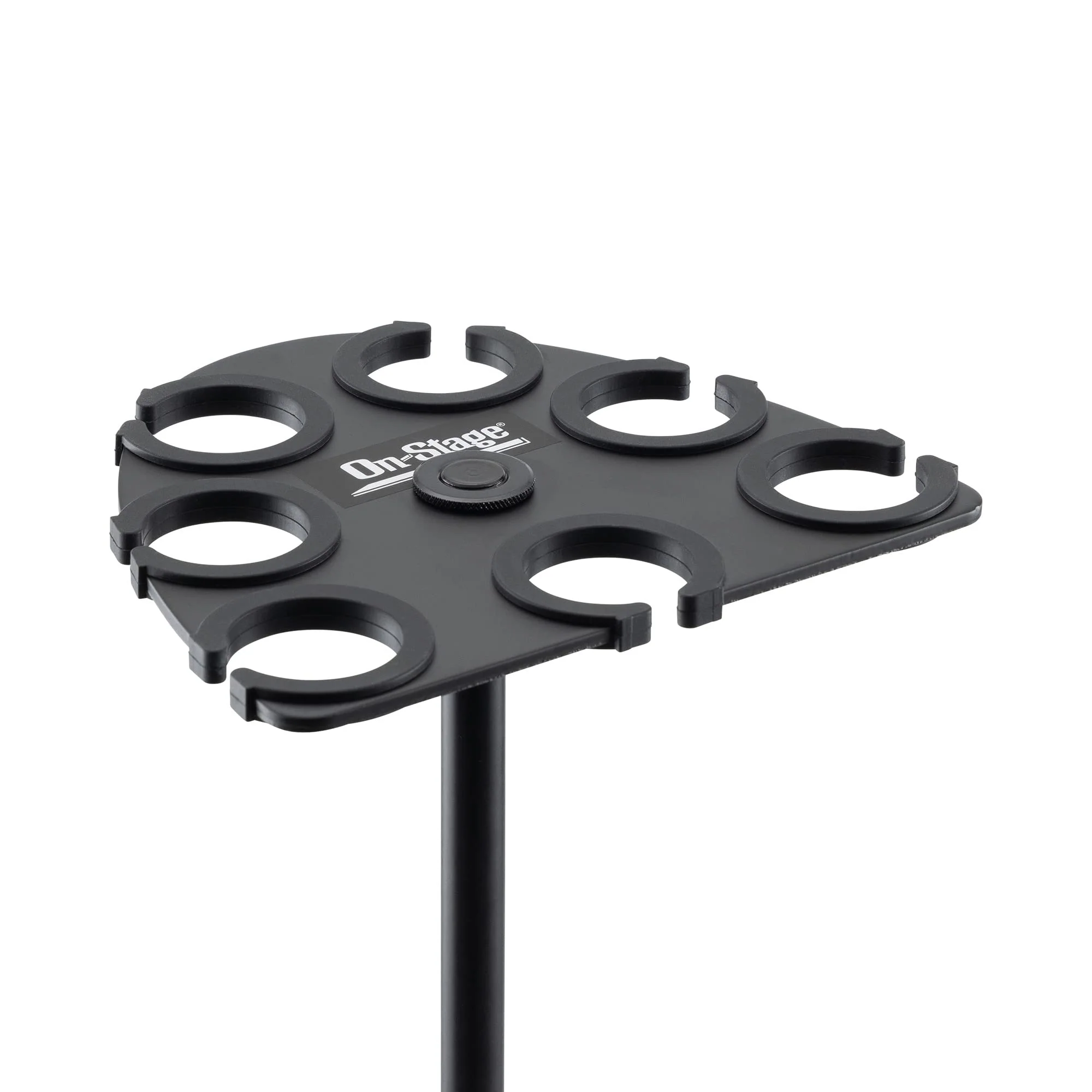 On-Stage MSA2700 Multi-Mic Holder (Microphone Organizer, Display, Caddy, Supports Handheld, Dynamic, Wired, and Wireless Mics, Aluminum, Silicone Padding, Black) - Image 3