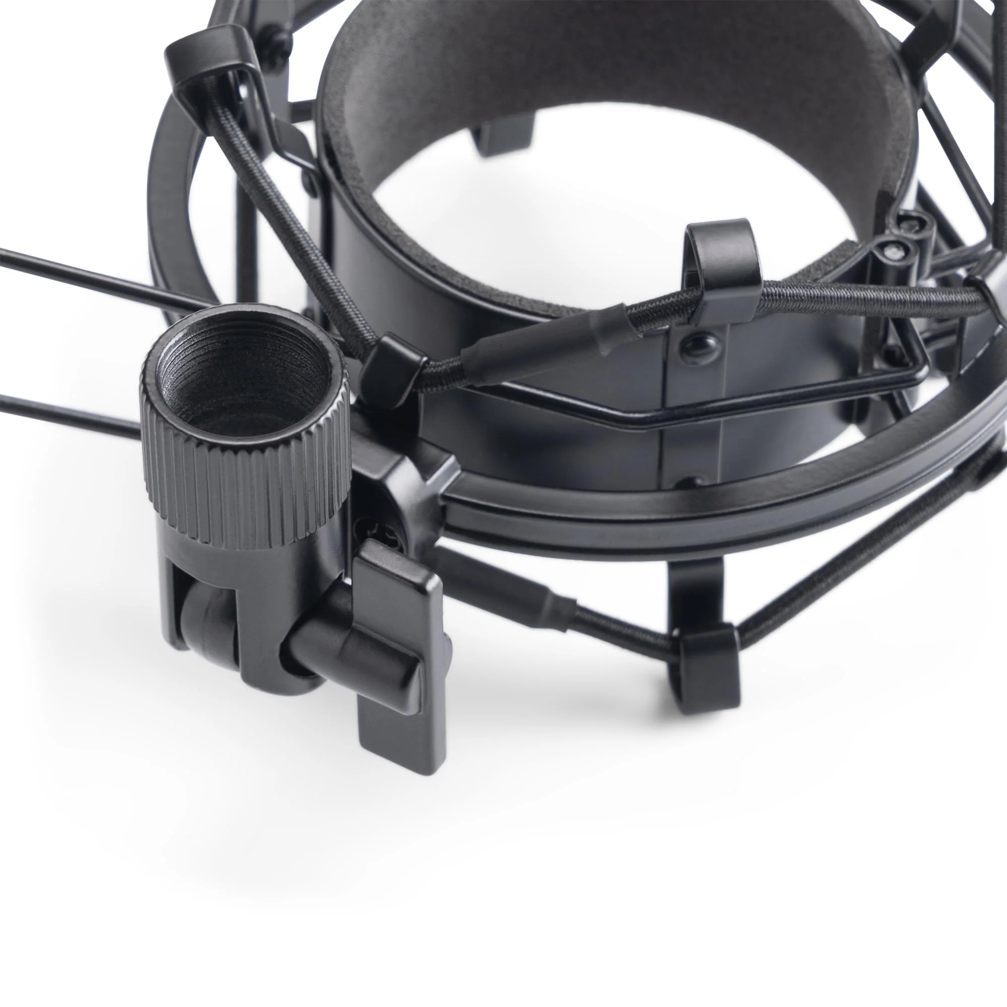 On-Stage MY430 Shock Mount for Studio Mics (55–60 mm) (Elastic Suspension Mount for Large-Diaphragm Condenser Microphones, Adjustable, Vibration Isolation, Steel Adapter, 5/8"-27 Threading, Black) - Image 2