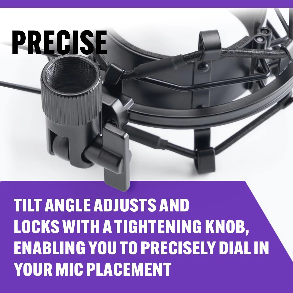 On-Stage MY430 Shock Mount for Studio Mics (55–60 mm) (Elastic Suspension Mount for Large-Diaphragm Condenser Microphones, Adjustable, Vibration Isolation, Steel Adapter, 5/8"-27 Threading, Black) - Image 7