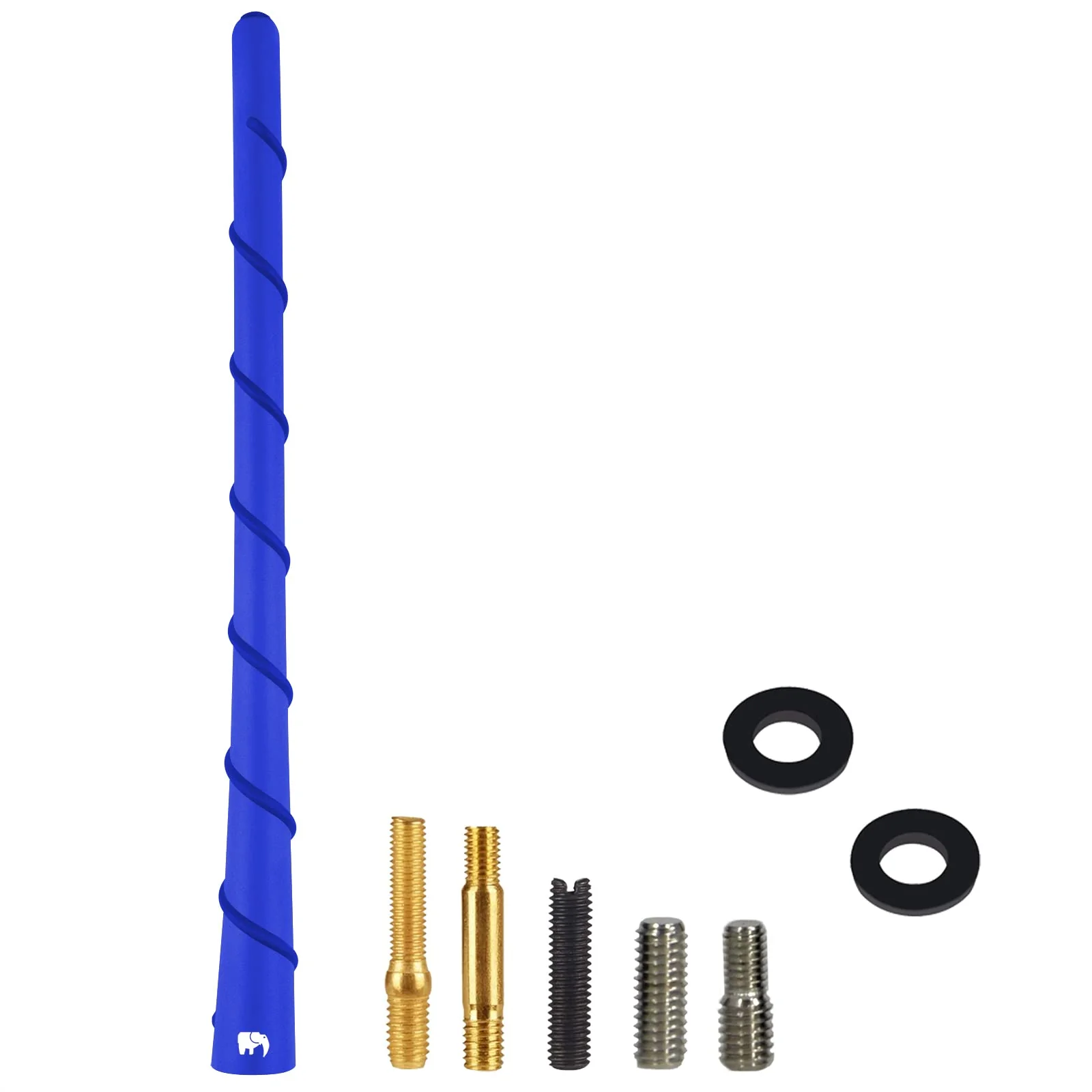 ONE250 8" inch Spiral Flexible Copper Core Antenna, Compatible with Jeep Wrangler JK JKU JL JLU Rubicon Sahara Gladiator (JL) [JT] Renegade Cherokee - Designed for Optimized FM/AM Reception (Blue) - Image 4