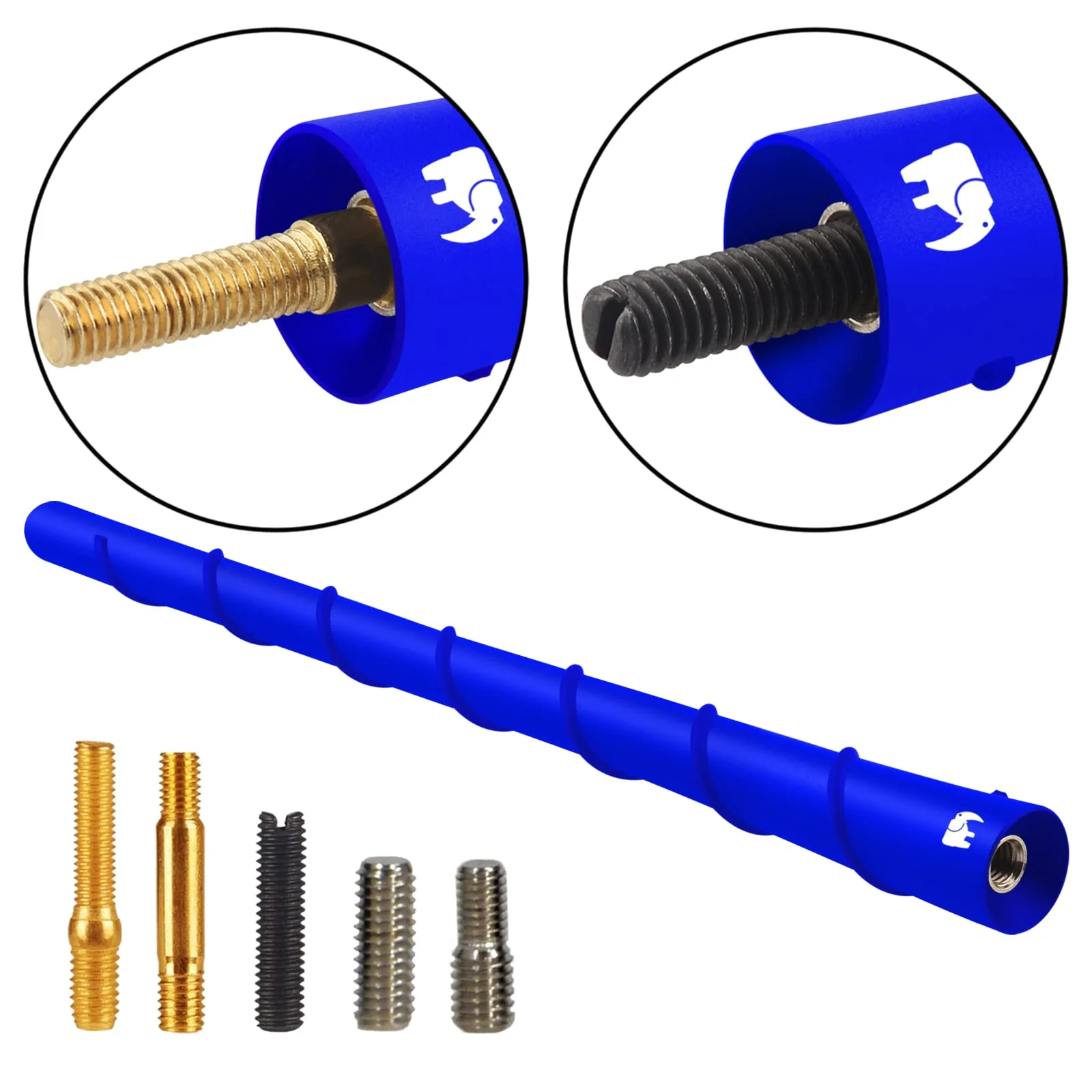 ONE250 8" inch Spiral Flexible Copper Core Antenna, Compatible with Jeep Wrangler JK JKU JL JLU Rubicon Sahara Gladiator (JL) [JT] Renegade Cherokee - Designed for Optimized FM/AM Reception (Blue) - Image 5