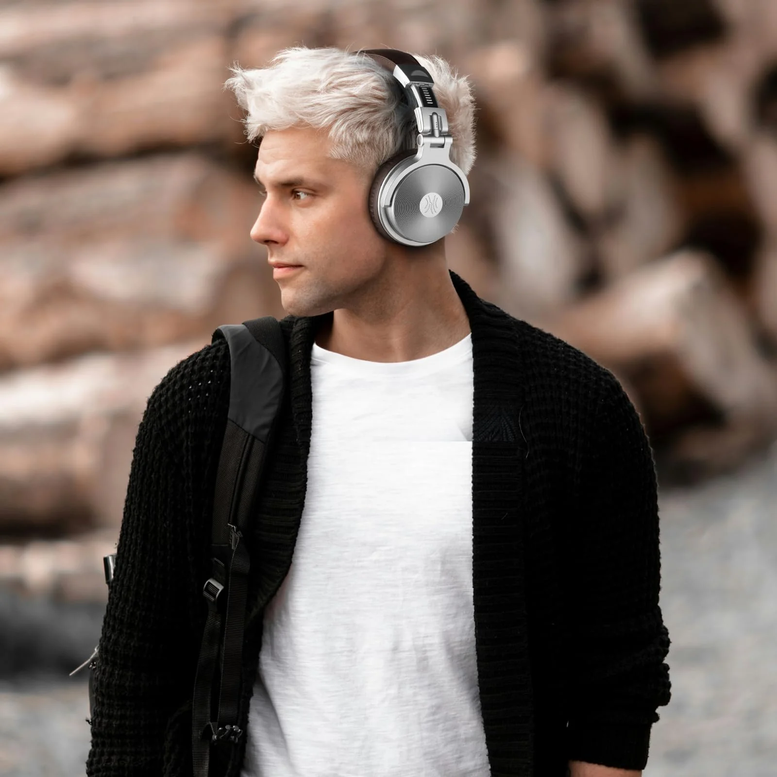 OneOdio Bluetooth Over Ear Headphones, 110 Hrs Wireless/Wired Stereo Sound Foldable Headsets with Deep Bass 50mm Neodymium Drivers for PC/Phone/Tablet - Studio Wireless Pro C, Silver - Image 4