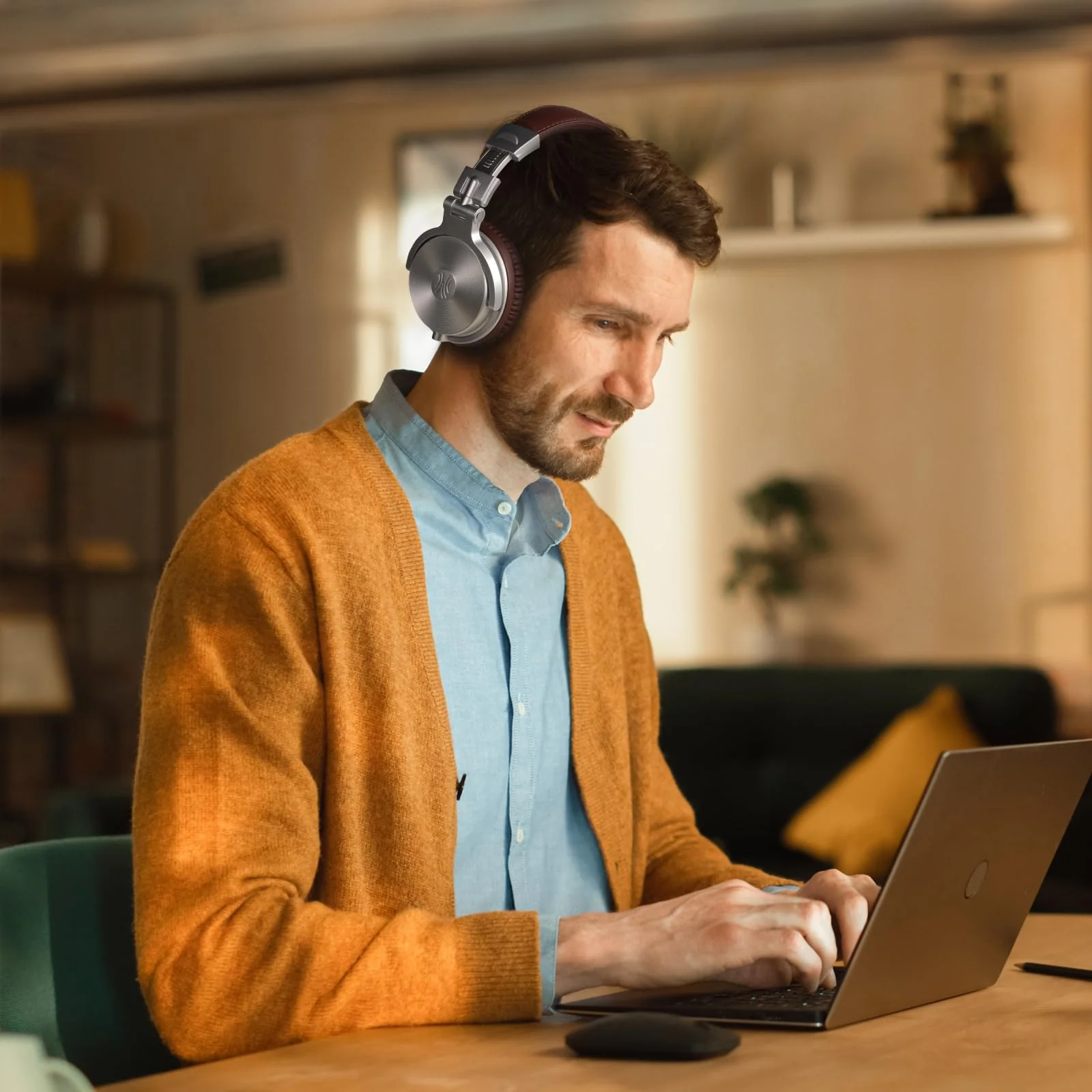 OneOdio Bluetooth Over Ear Headphones, 110 Hrs Wireless/Wired Stereo Sound Foldable Headsets with Deep Bass 50mm Neodymium Drivers for PC/Phone/Tablet - Studio Wireless Pro C, Silver - Image 6
