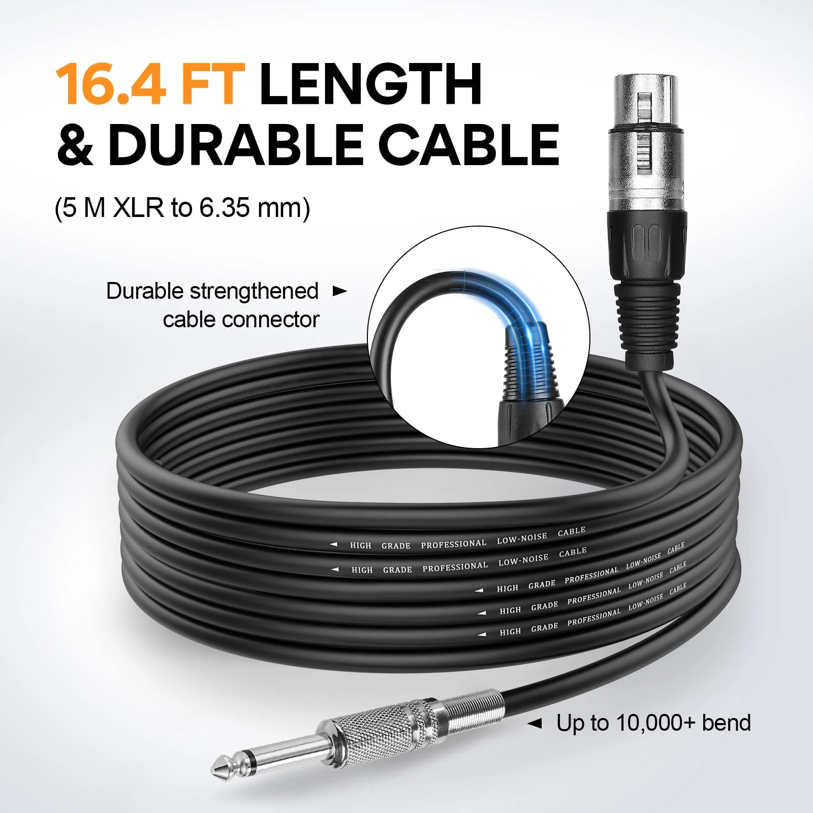 OneOdio ON55 Wired Microphone for Singing - Mic Clips, Metal Female, ON/Off Switch, 16.4ft XLR Cable - Condenser Dynamic Mic for Karaoke Machine, AMP, Speaker, Parties Gold - Image 4