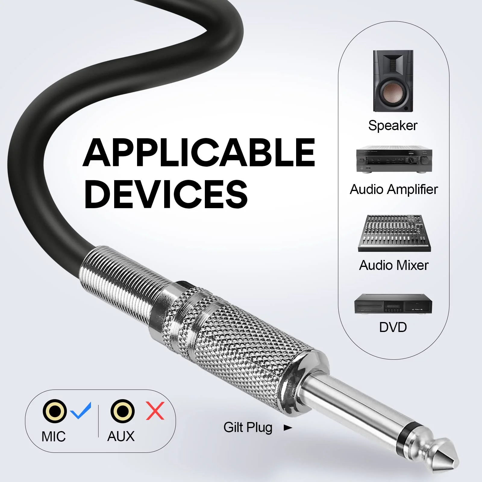 OneOdio ON55 Wired Microphone for Singing - Mic Clips, Metal Female, ON/Off Switch, 16.4ft XLR Cable - Condenser Dynamic Mic for Karaoke Machine, AMP, Speaker, Parties Gold - Image 5