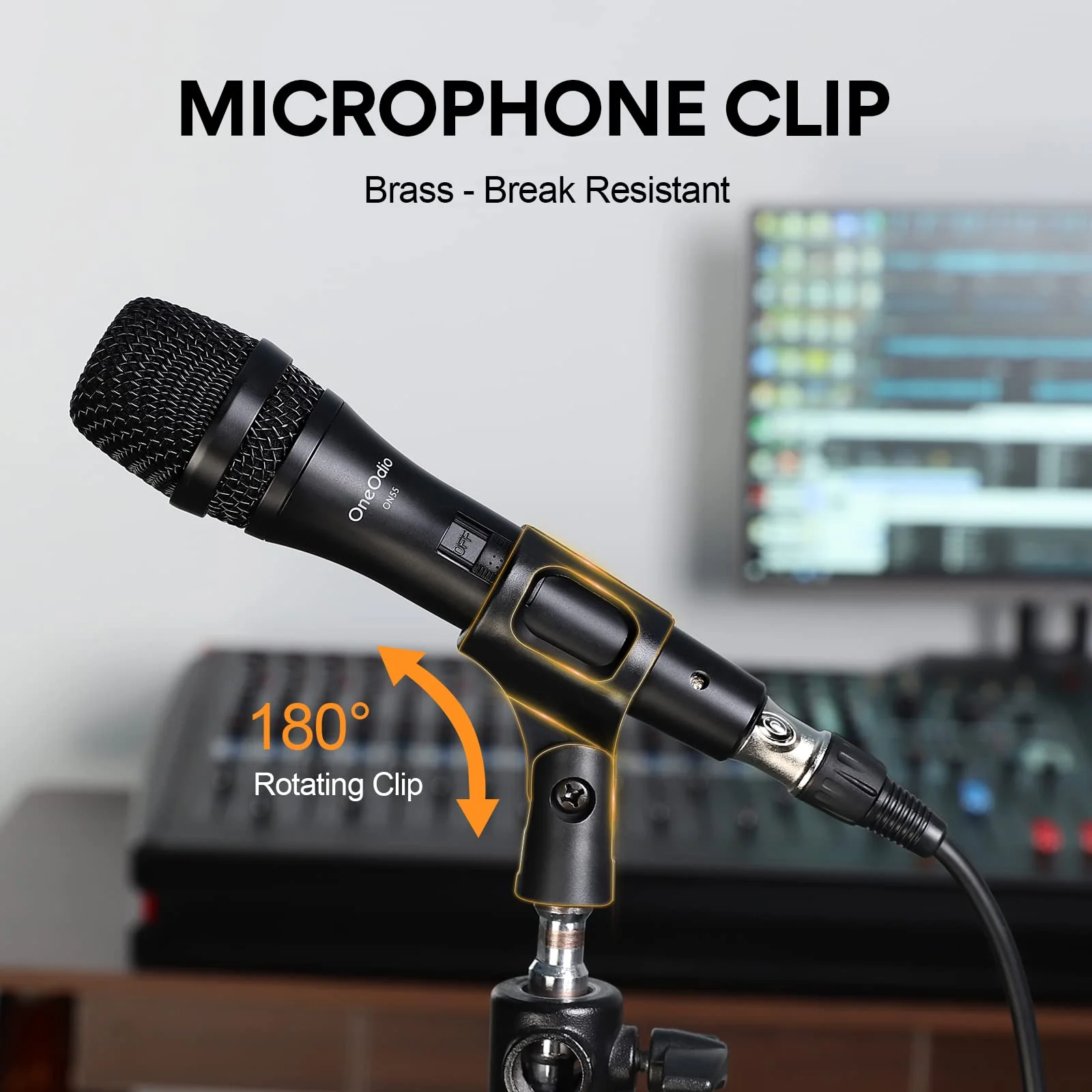 OneOdio ON55 Wired Microphone for Singing - Mic Clips, Metal Female, ON/Off Switch, 16.4ft XLR Cable - Condenser Dynamic Mic for Karaoke Machine, AMP, Speaker, Parties Gold - Image 9