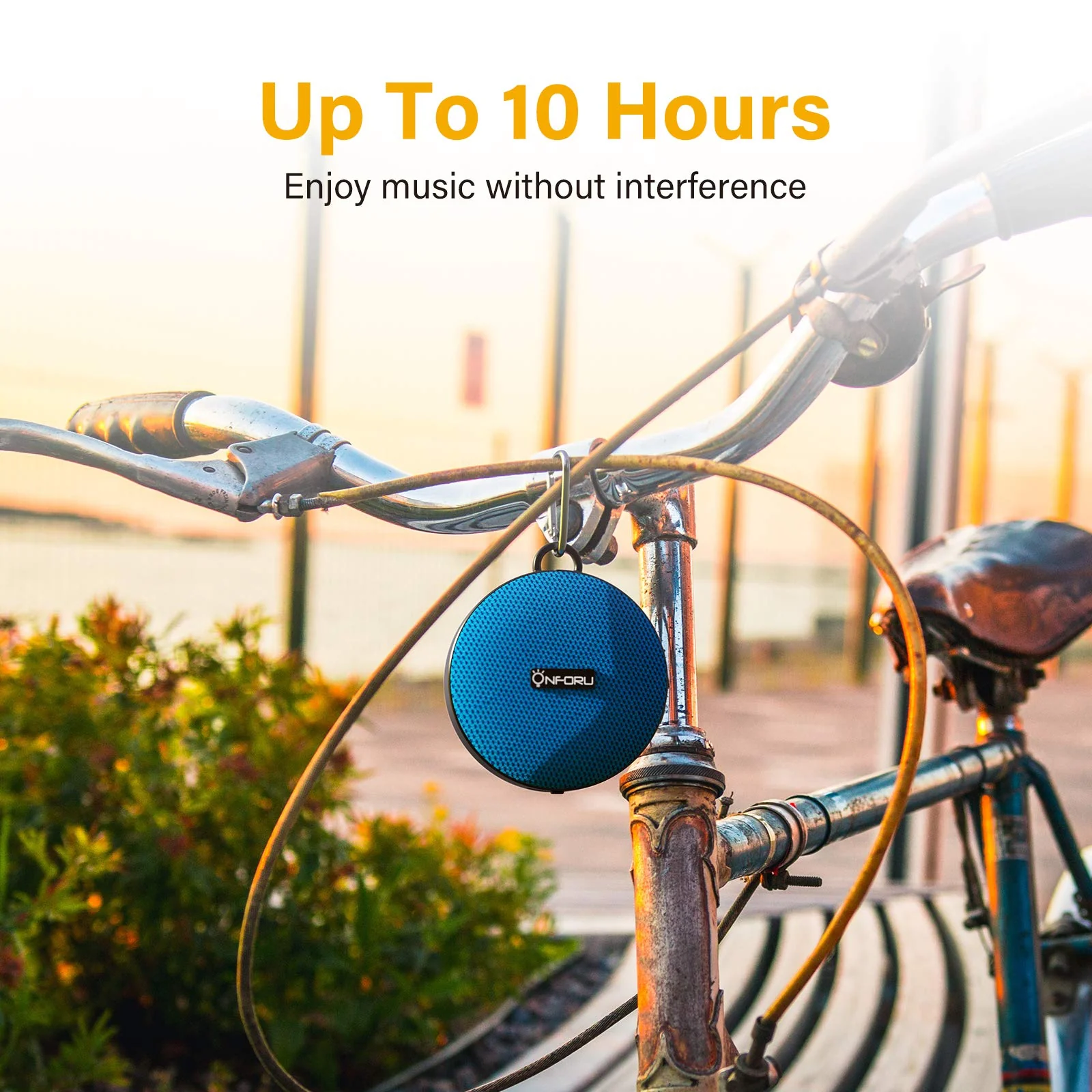 Onforu Bike Bluetooth Speaker with Bicycle Mount, Portable Wireless Shower Travel Speakers with Loud Sound, Bluetooth 5.0, IP65 Waterproof Mini Outdoor Speaker for Riding, Hiking and Camping, Blue - Image 4