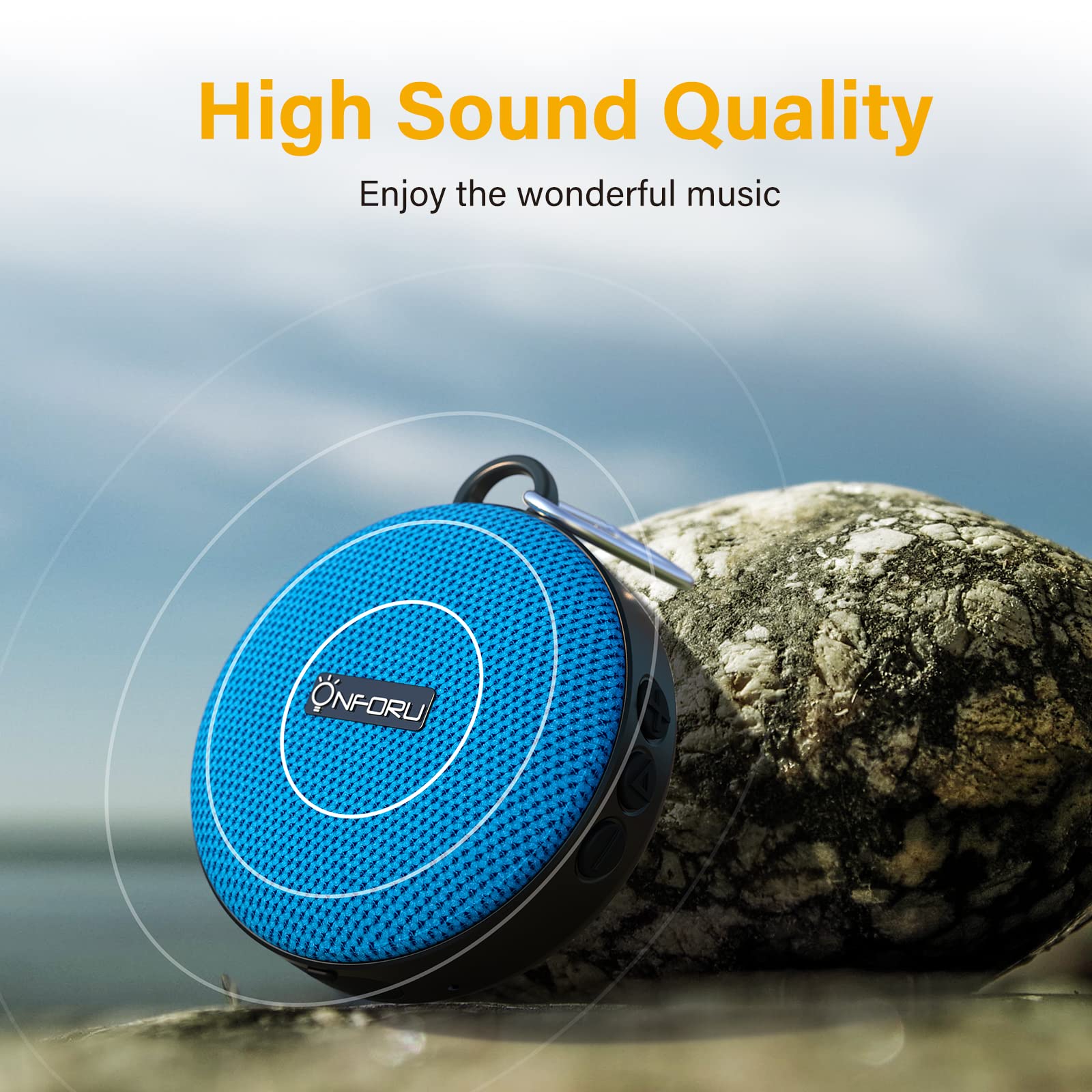 Onforu Bike Bluetooth Speaker with Bicycle Mount, Portable Wireless Shower Travel Speakers with Loud Sound, Bluetooth 5.0, IP65 Waterproof Mini Outdoor Speaker for Riding, Hiking and Camping, Blue - Image 7