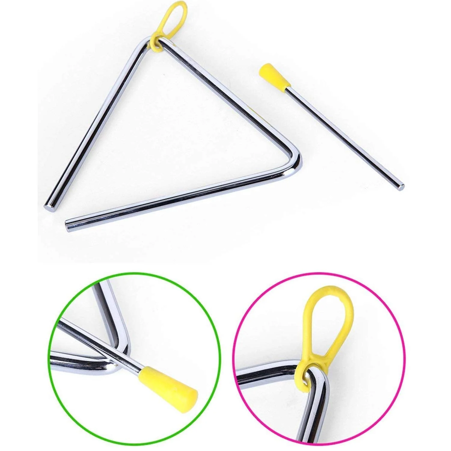 Onwon 5" Music Triangle Children Music Enlightenment Musical Steel Beater with Striker Percussion Instrument Set - Image 4
