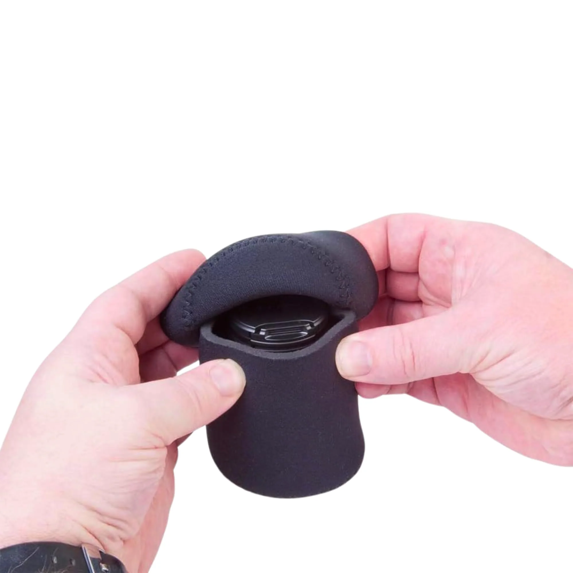 OP/TECH USA Fold-Over Neoprene Lens Pouch – Camera Lens Case for safe Lens Cover storage, Great for Photography & outdoor shoot, Keeps your Lens secure with No-Lose Lid-253 (Black) - Made in USA 253 - Image 7