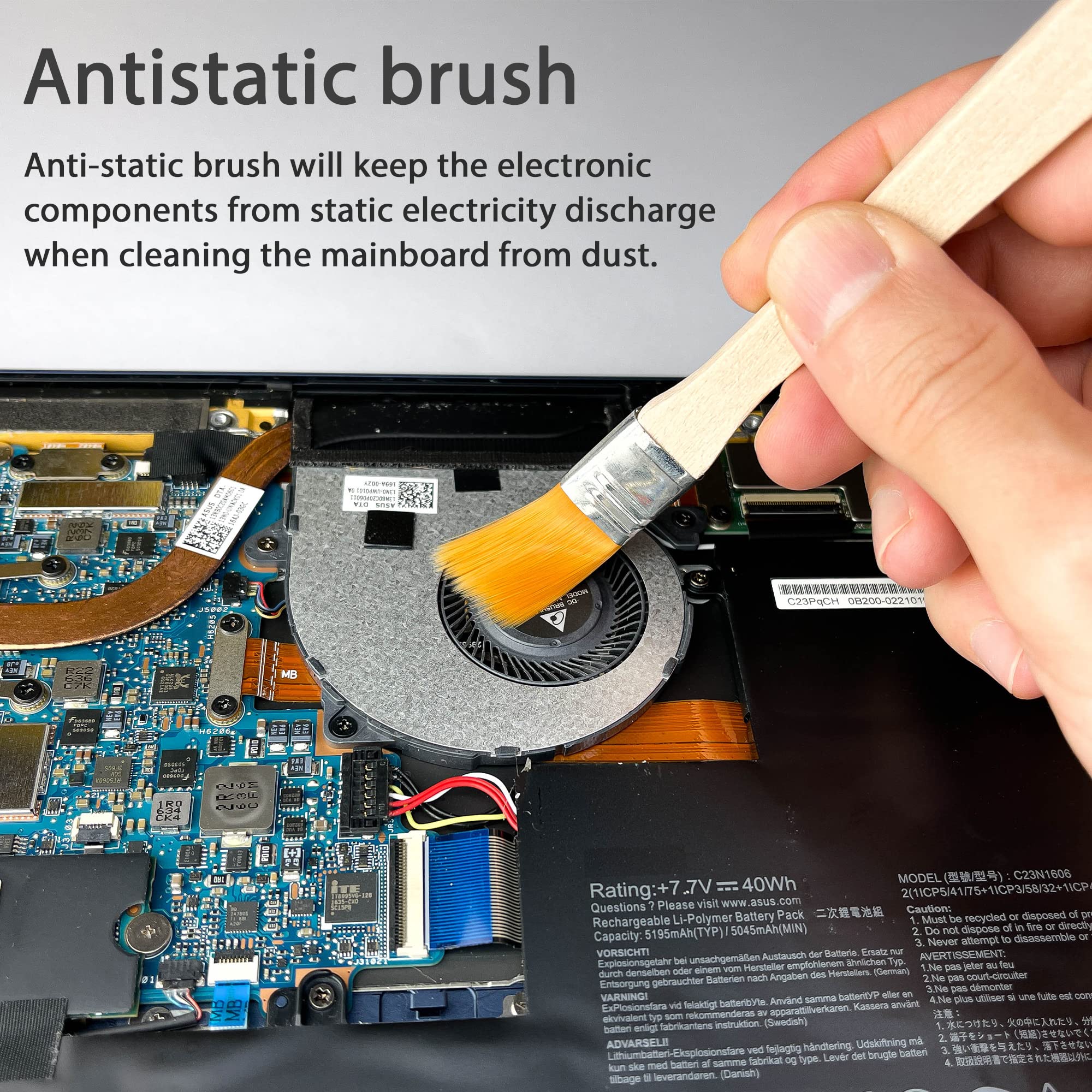 Opening Pry Tools Kit with ESD Spudgers, Anti-Static Brush, Metal Spudger for Disassembling and Repair Laptop, Game Console, Computer 12-in-1 - Image 3