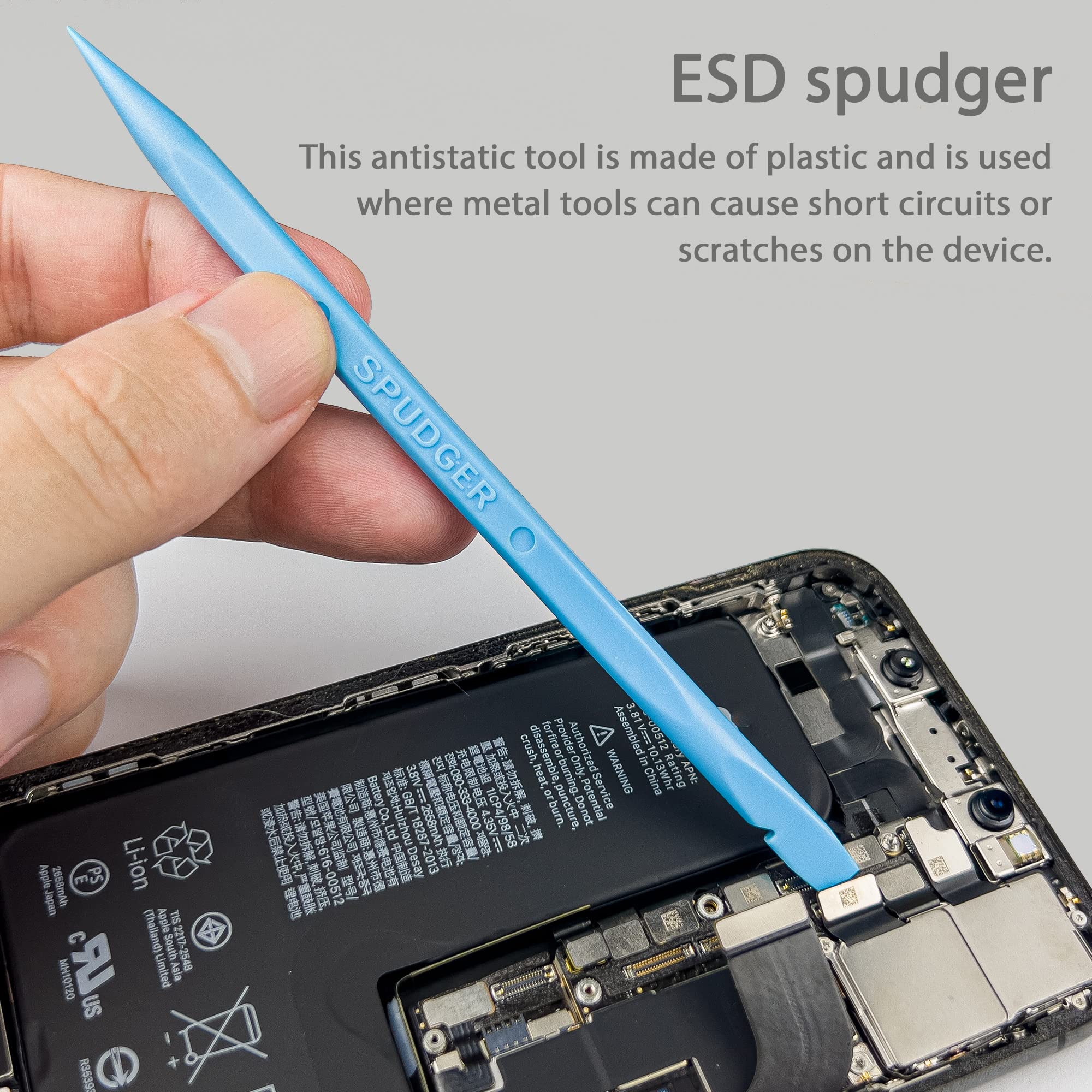 Opening Pry Tools Kit with ESD Spudgers, Anti-Static Brush, Metal Spudger for Disassembling and Repair Laptop, Game Console, Computer 12-in-1 - Image 8