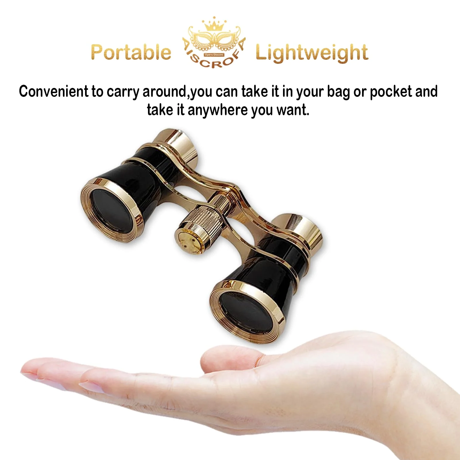 Opera Glasses,3X25 Theater Binoculars with Foldable and Extendable Handle,Mini Binocular Compact Lightweight,Portable Theater Glasses for Adults Kids Women in Musical Concert Black with Handle - Image 4