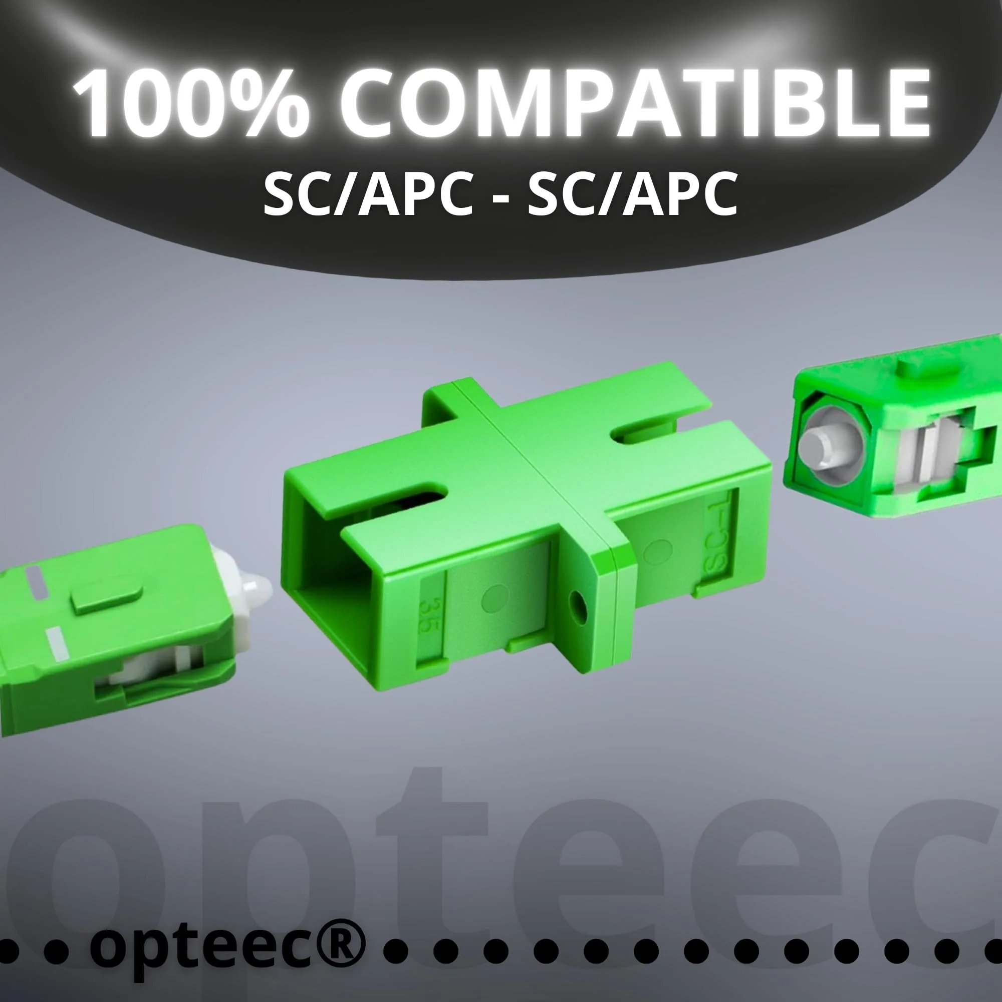 opteec® Coupler/Adapter - SC-APC/SC-APC - Female/Female - for Fiber Optic Cable - Simplex Single Mode SC/APC - SC/APC - Image 2