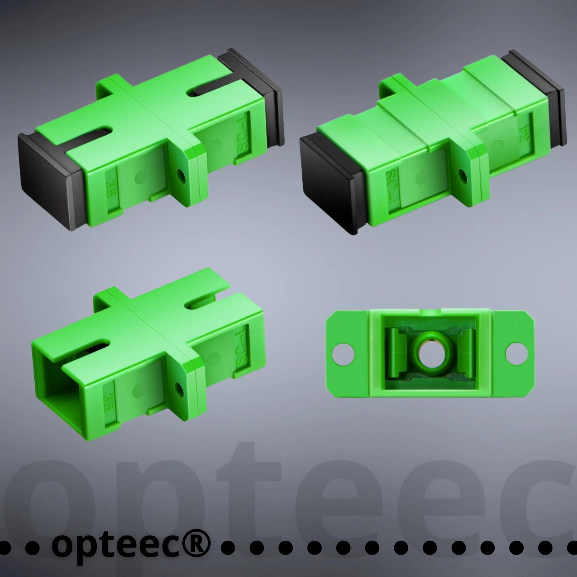 opteec® Coupler/Adapter - SC-APC/SC-APC - Female/Female - for Fiber Optic Cable - Simplex Single Mode SC/APC - SC/APC - Image 3