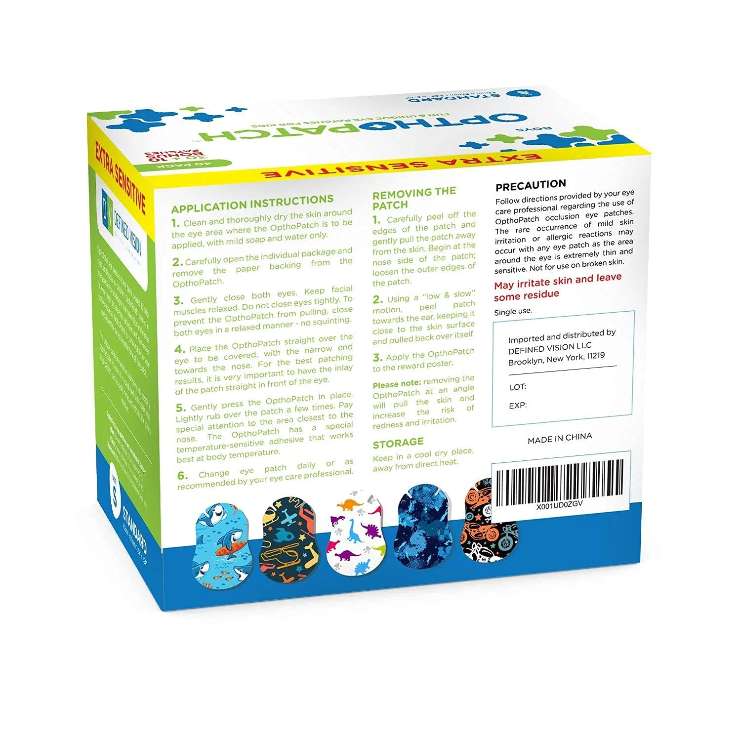 OPTHOPATCH Kids Eye Patches - Fun Boys Design - 30 + 10 Bonus Latex Free Hypoallergenic Cotton Extra Sensitive Adhesive Bandages for Amblyopia & Cross Eye-3 Reward Chart Posters by Defined Vision - Image 7
