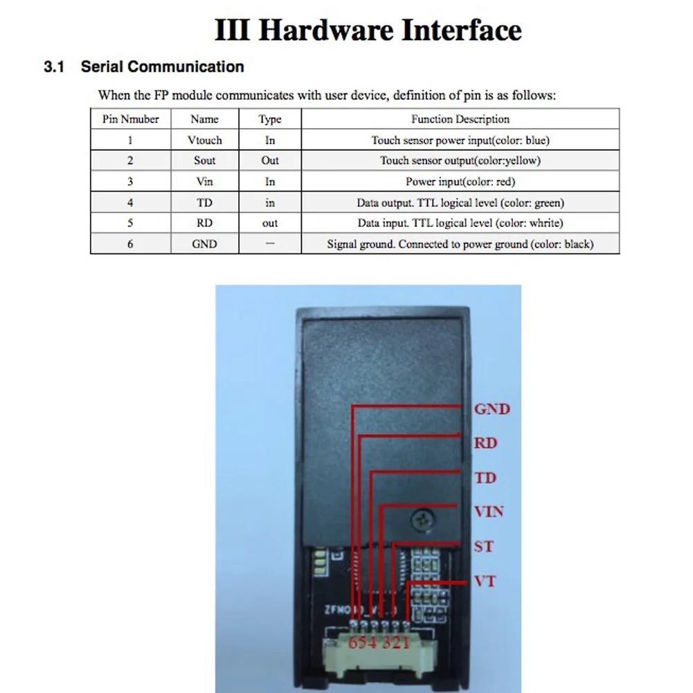 Optical Fingerprint Reader Sensor Module Door Lock Access Control Red Light for Arduino Mega2560 UNO R3 Geekstory - Image 5