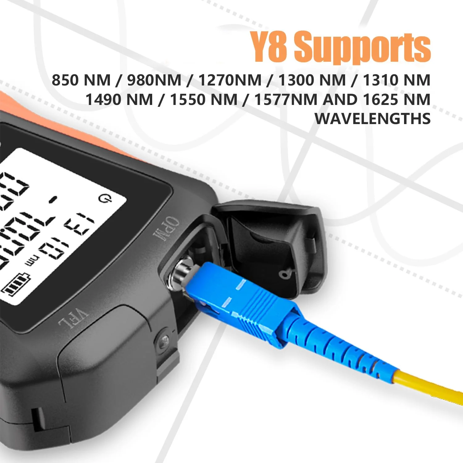 Optical Power Meter with Visual Fault Locator, Fiber Light Meter with Cable Tester Function and Li-ion Battery USB Charge for FC/SC/ST Universal Interface - Image 3