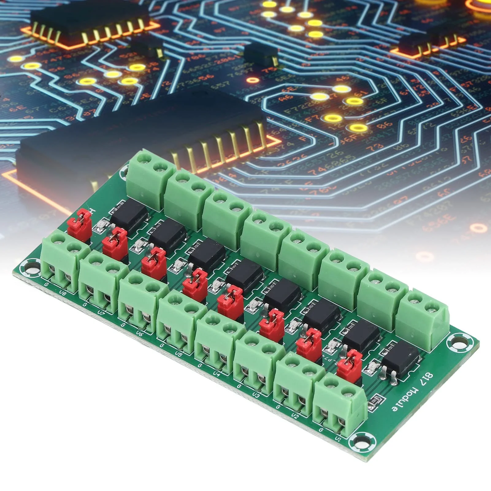 Optocoupler Insulation Board 3.6-30V Optocoupler Isolation Module 8 Channel Signal Converter PCB Material High Level Output - Image 4
