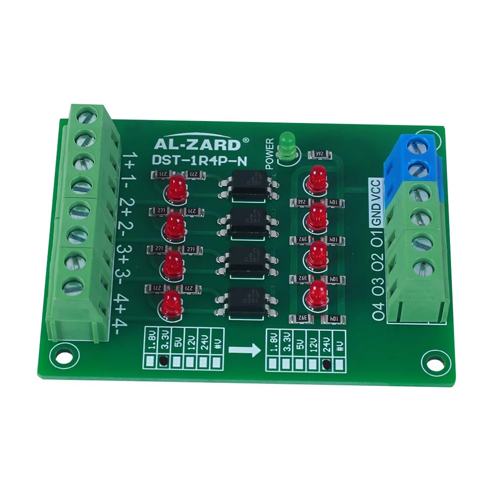 Optocoupler Isolation Module, 4 Channel 3.3V to 24V Optocoupler Isolator, PLC Signal Converter Board Signal Converter Board - Image 6