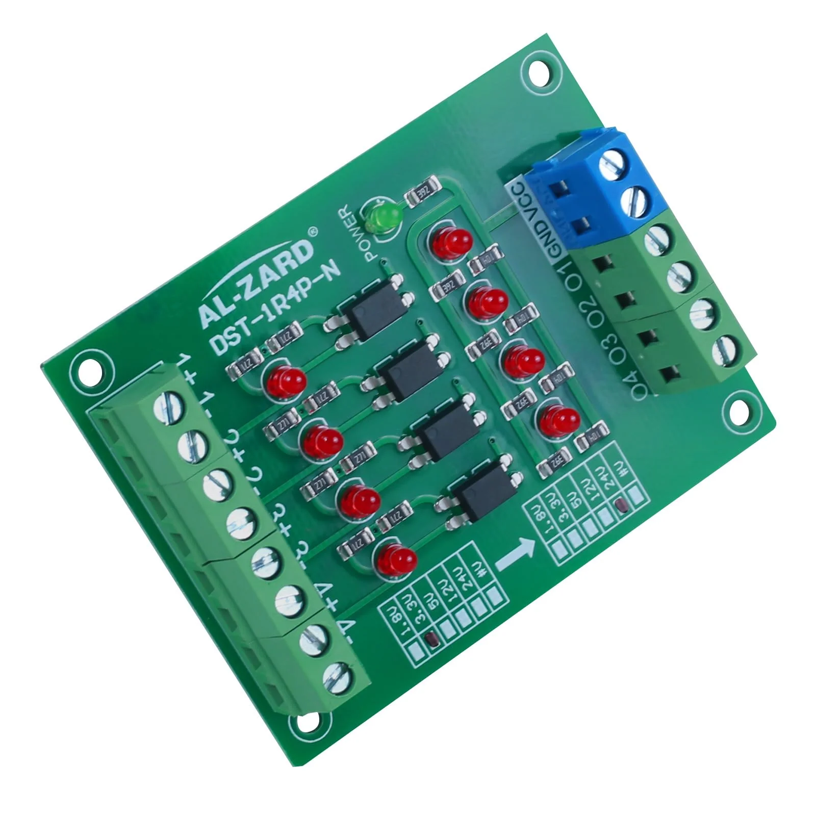 Optocoupler Isolation Module, 4 Channel 3.3V to 24V Optocoupler Isolator, PLC Signal Converter Board Signal Converter Board - Image 7