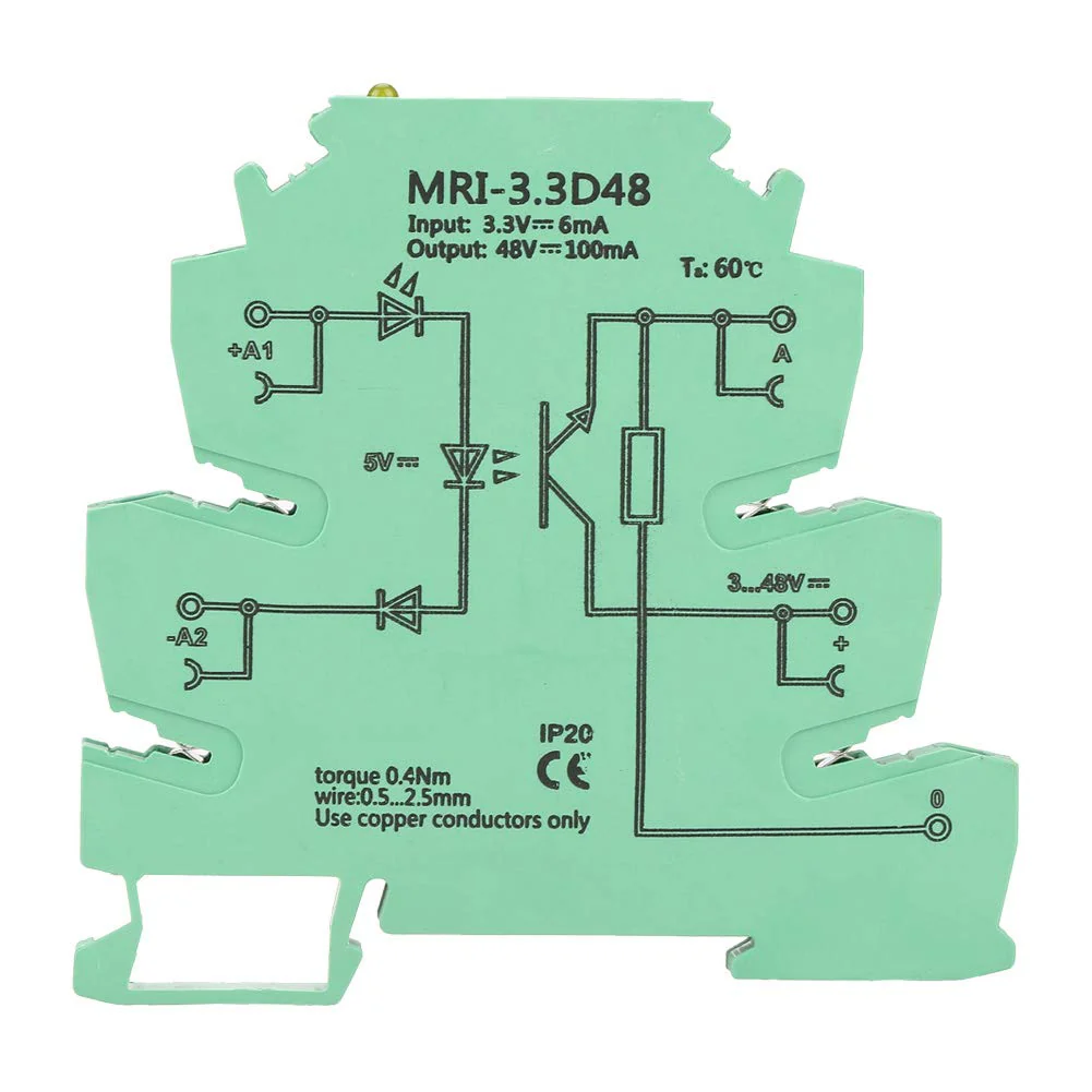 Optocoupler, PLC Relay, MRI-3.3D48 DC Separates Photoelectric Coupler Separating PLC Relay Module Input 3.3VDC Output 3-48VDC - Image 2